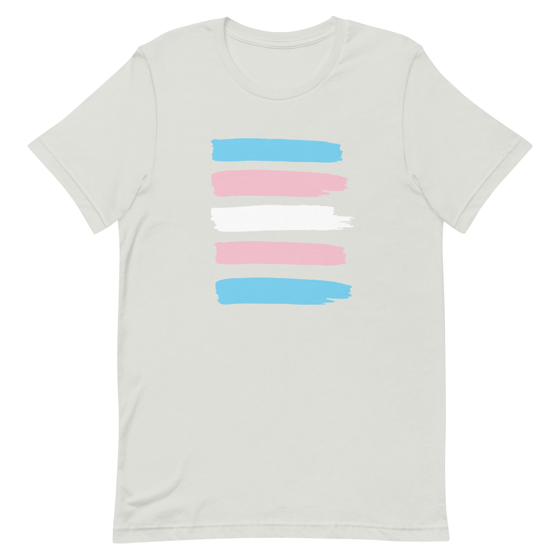 Transgender Trans Pride T-Shirt - Paint Stripes Silver Transgender unisex-staple-t-shirt-silver-front-63ec3282ed0a2