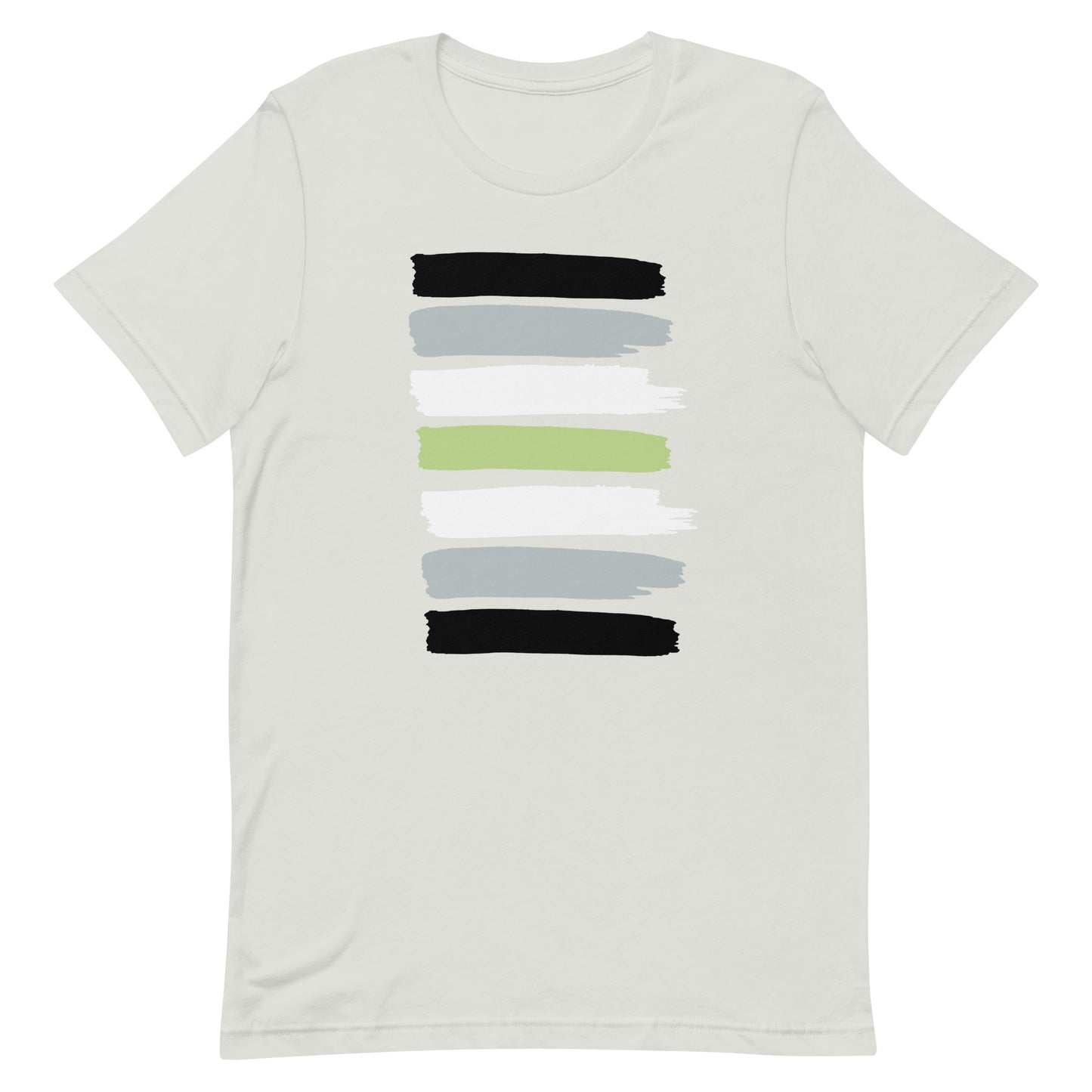 Agender Pride Paint Stripe T-Shirt Silver Agender unisex-staple-t-shirt-silver-front-63ec3e20bcb19