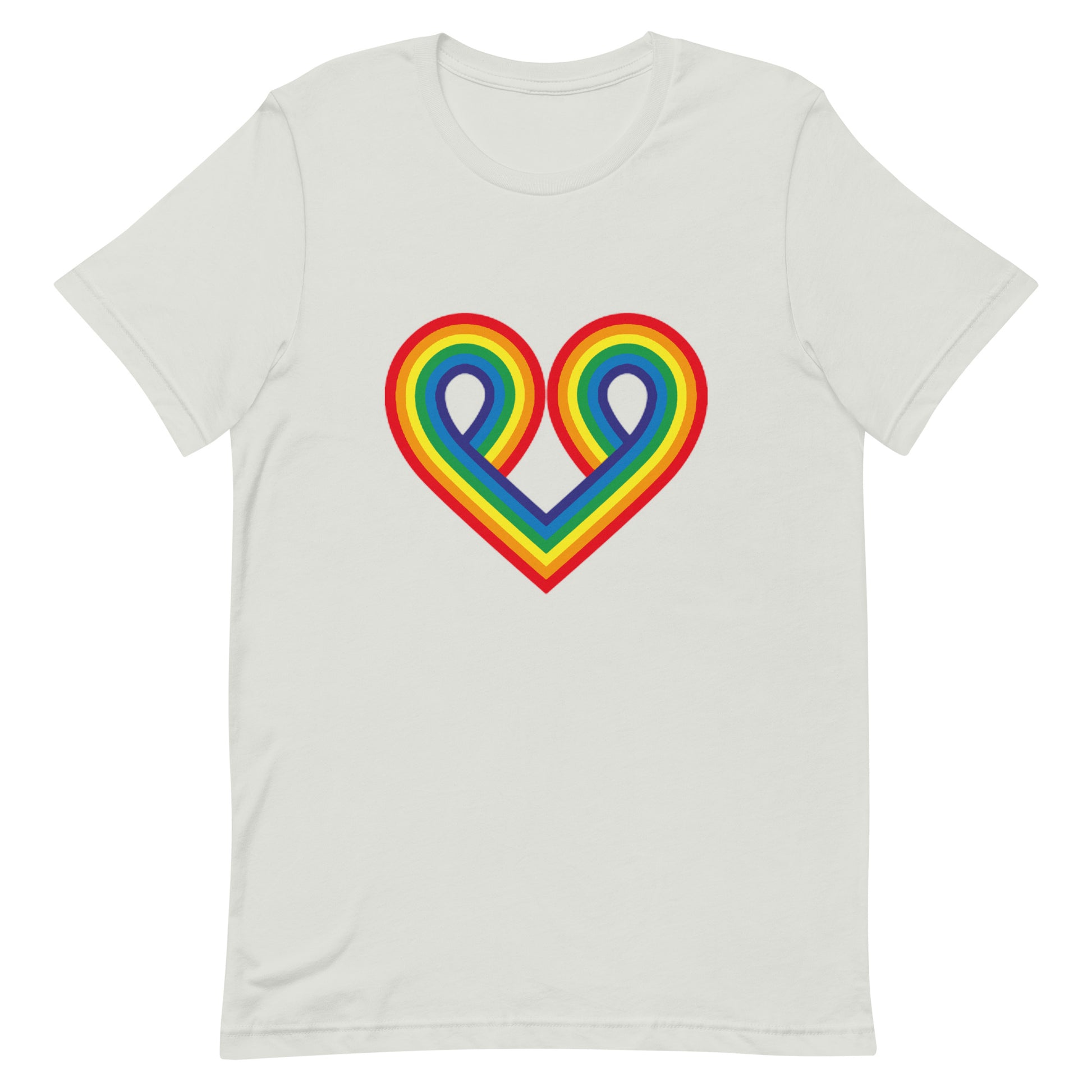 LGBTQ Pride T-Shirt - Pride Heart Silver S Pride unisex-staple-t-shirt-silver-front-63ffefd671878