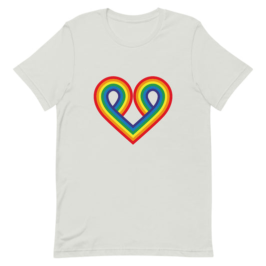 LGBTQ Pride T-Shirt - Pride Heart Silver S Pride unisex-staple-t-shirt-silver-front-63ffefd671878