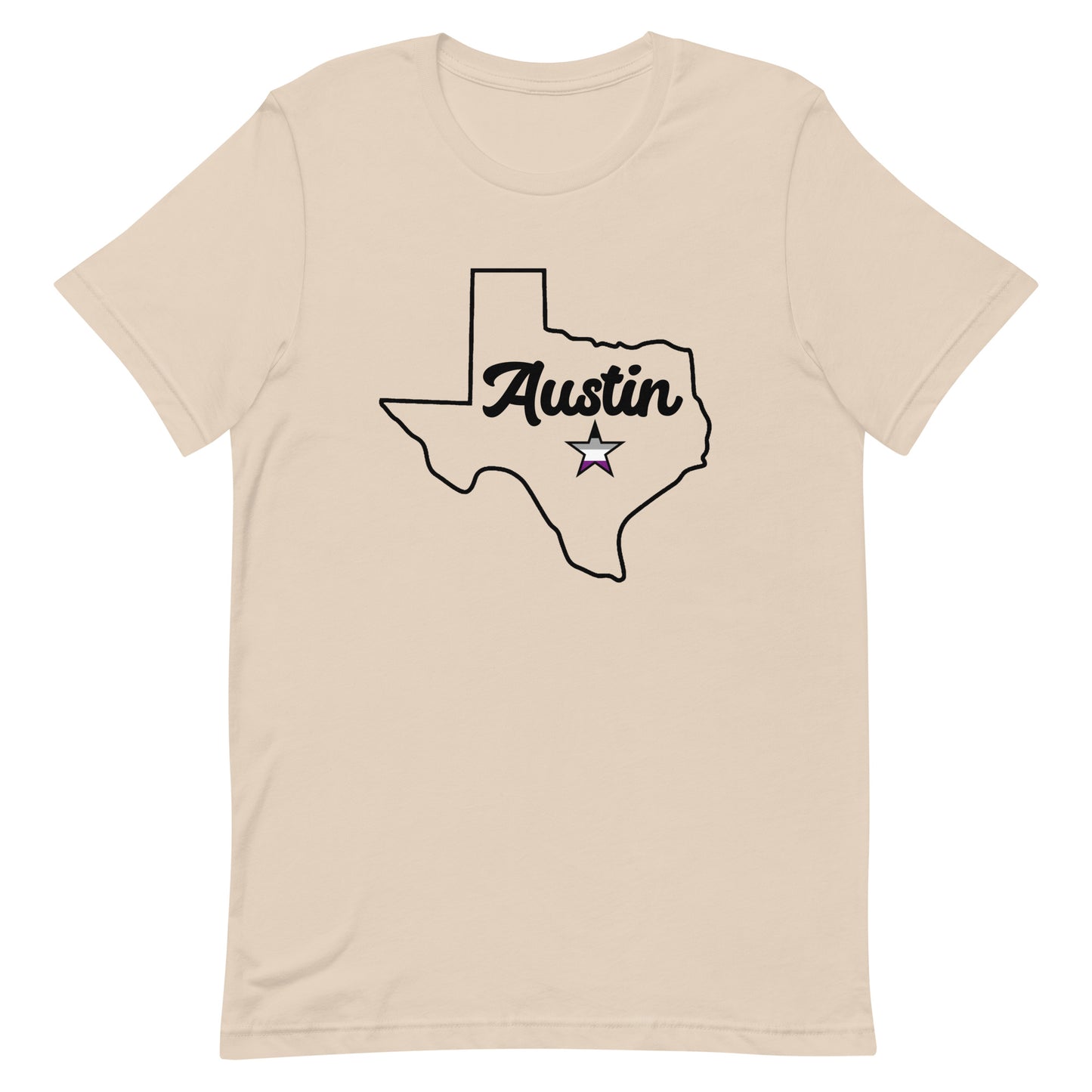 Austin Texas Asexual Star Tee Soft Cream Asexual unisex-staple-t-shirt-soft-cream-front-63b4cbf620852