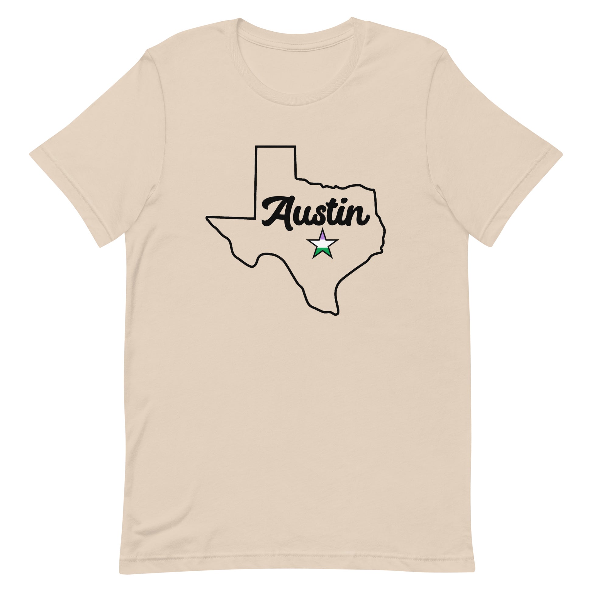 Austin Texas Genderqueer Star Tee Soft Cream Genderqueer unisex-staple-t-shirt-soft-cream-front-63b4ccacdea3a