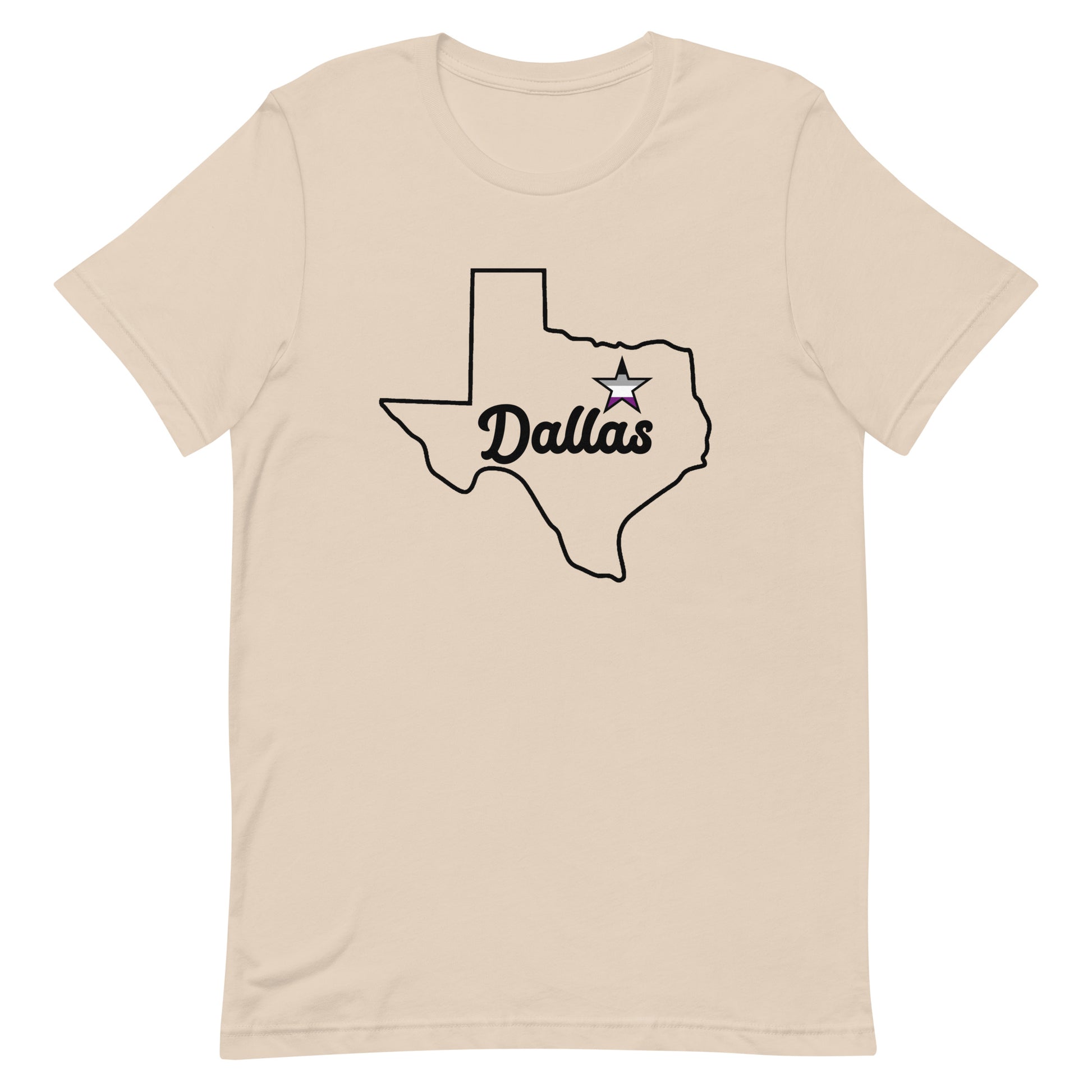 Dallas Texas Asexual Star Tee Soft Cream Asexual unisex-staple-t-shirt-soft-cream-front-63b6283666118