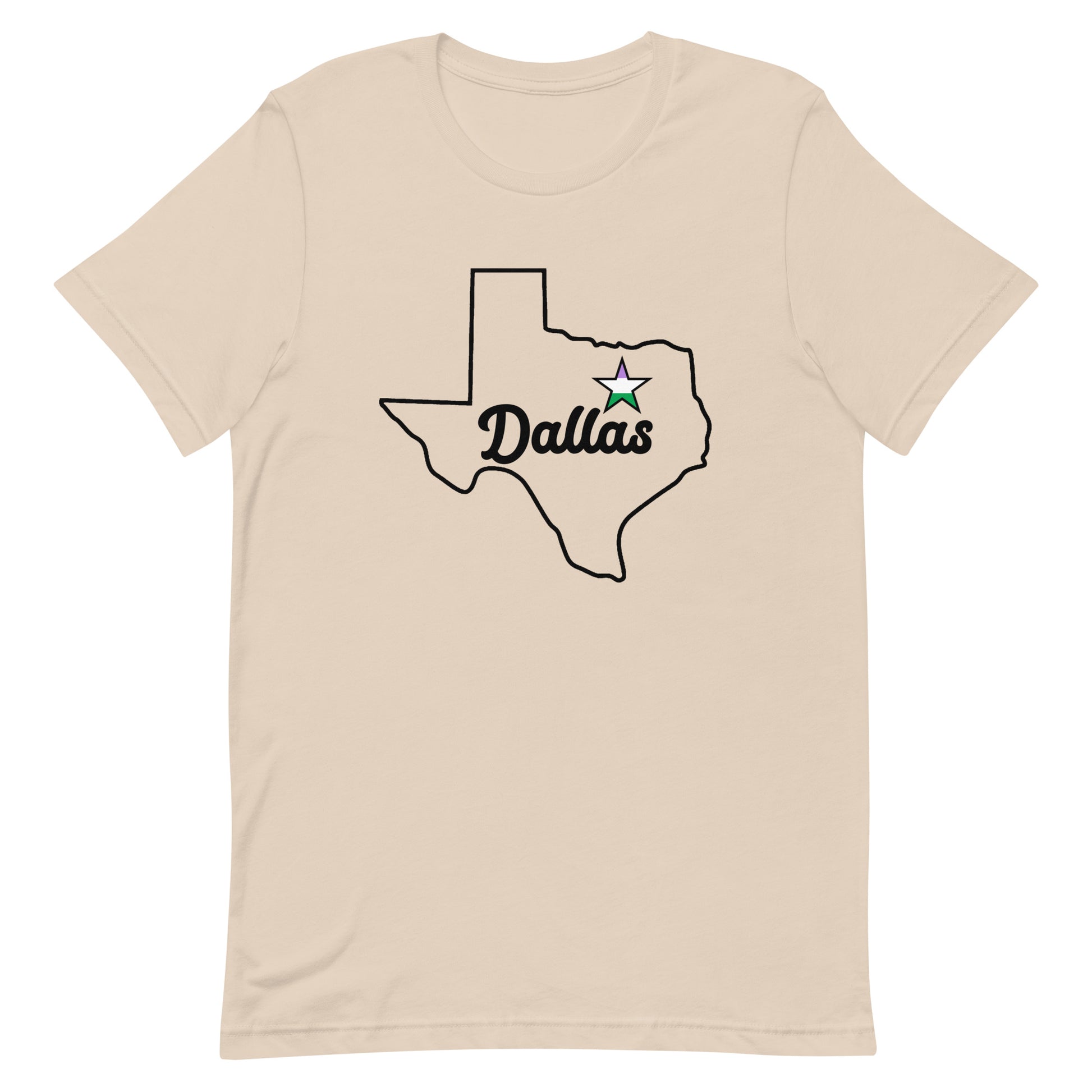 Dallas Texas Genderqueer Star Tee Soft Cream Genderqueer unisex-staple-t-shirt-soft-cream-front-63b62933e494d