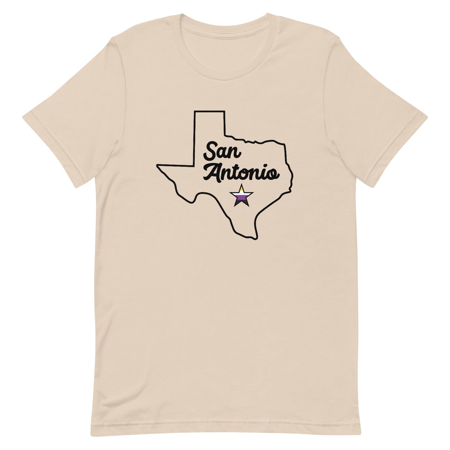 San Antonio Texas Nonbinary Star T-shirt Soft Cream Nonbinary unisex-staple-t-shirt-soft-cream-front-63b76e1edf770