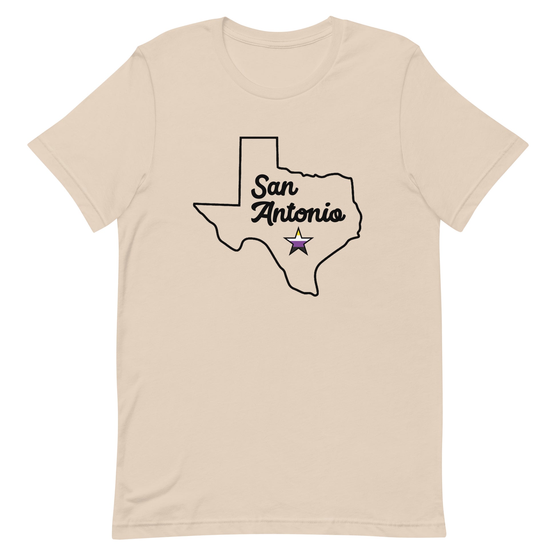 San Antonio Texas Nonbinary Star T-shirt Soft Cream Nonbinary unisex-staple-t-shirt-soft-cream-front-63b76e1edf770