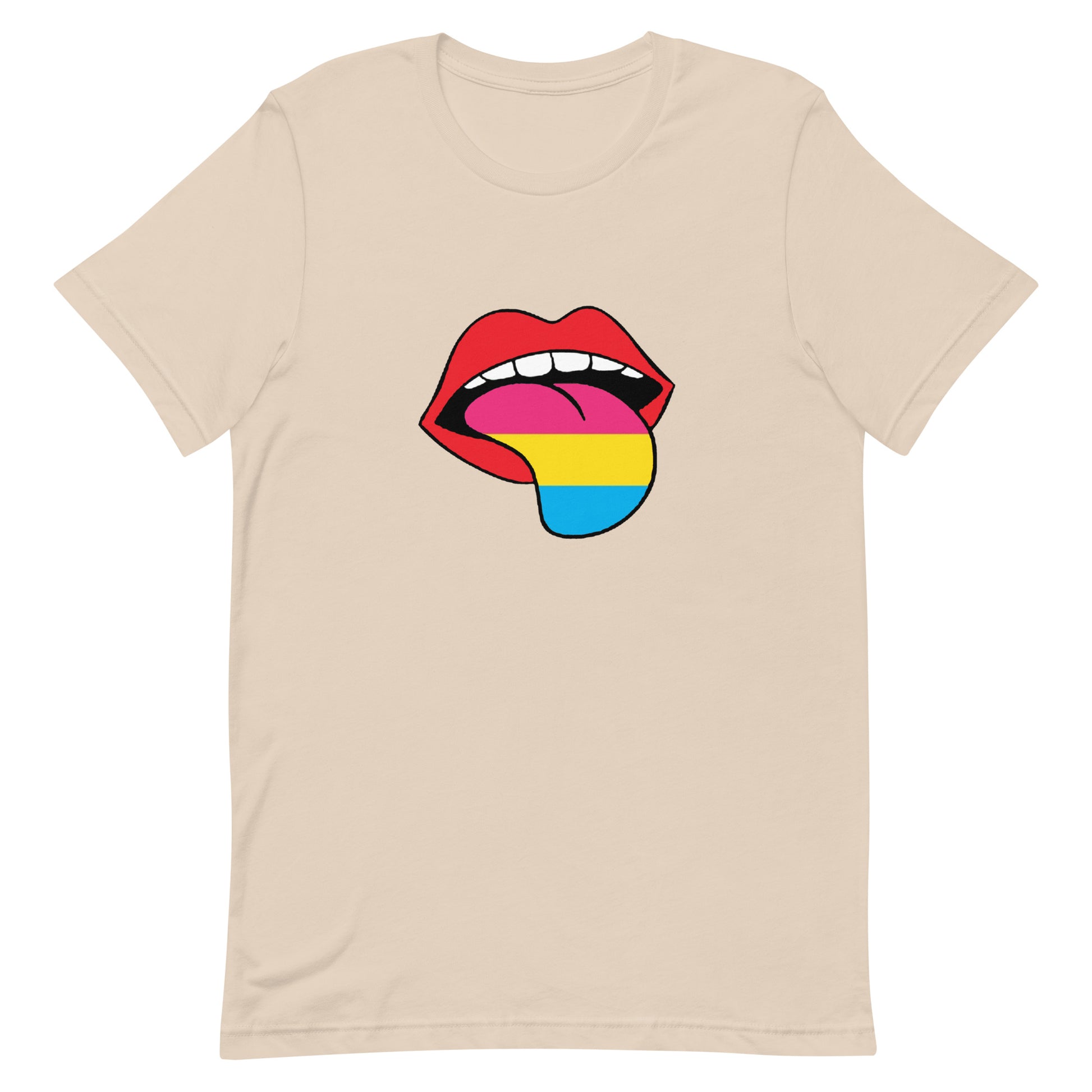 Pansexual Pan Pride T-Shirt - Tongue Soft Cream Pansexual unisex-staple-t-shirt-soft-cream-front-63ba1b65cfd84