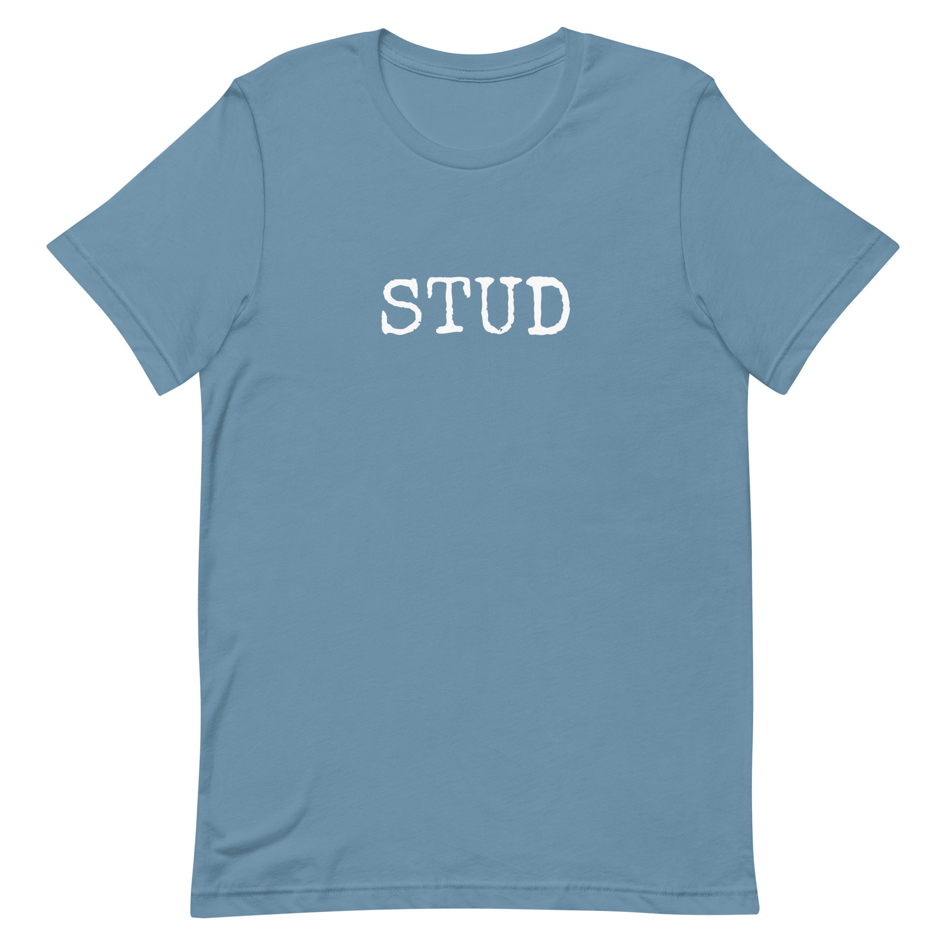 Stud T-shirt Steel Blue unisex-staple-t-shirt-steel-blue-front-63b4d5a6c68d5