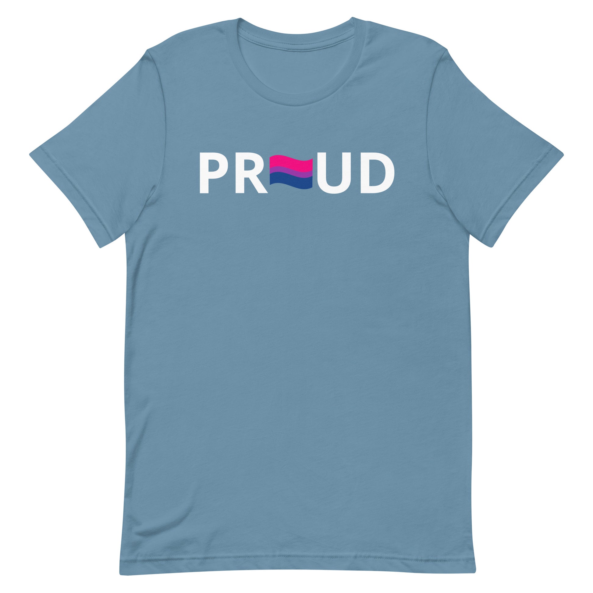 Bisexual Bi Pride Shirt Proud Steel Blue Bisexual unisex-staple-t-shirt-steel-blue-front-63b4dca784405