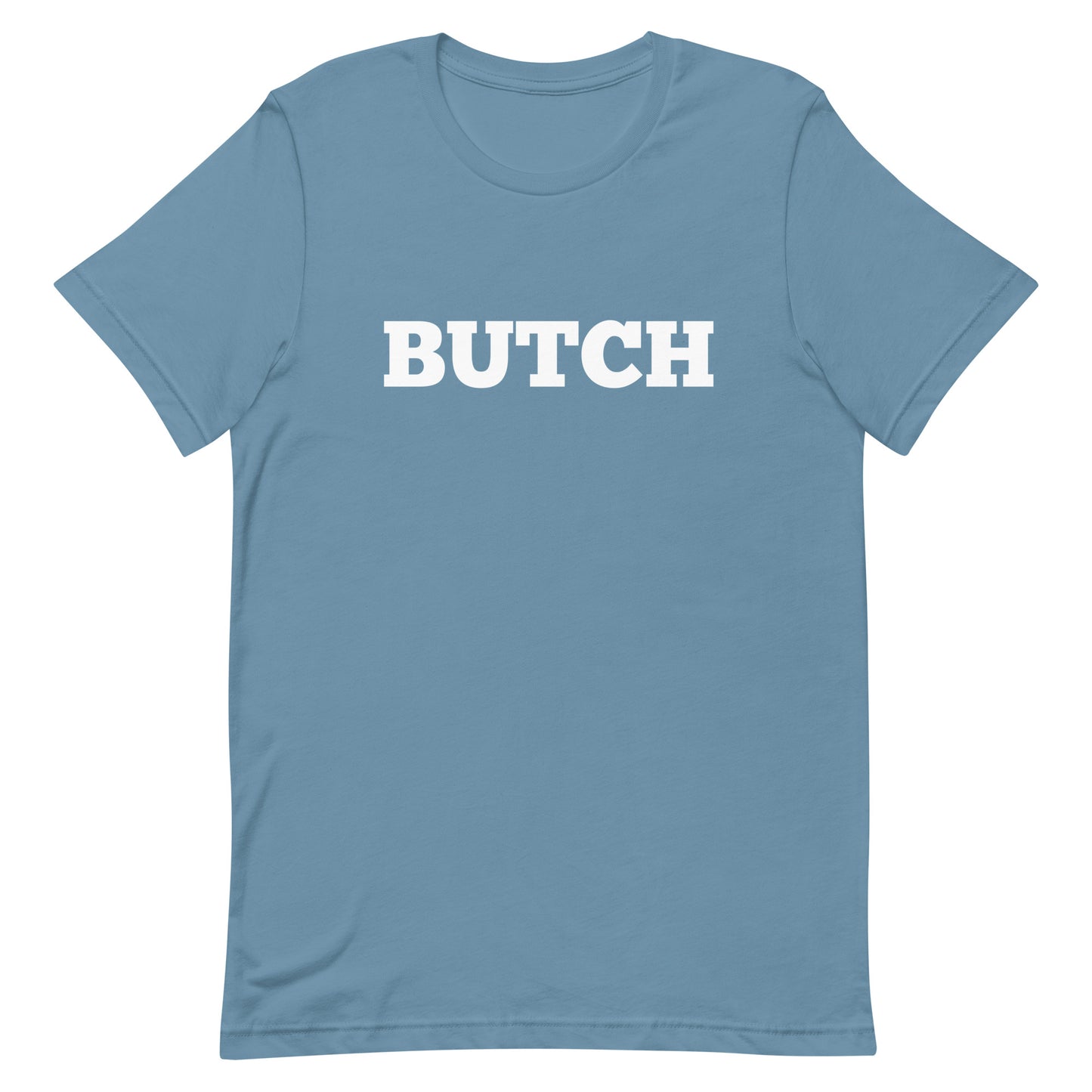 Lesbian Pride T-Shirt - Butch Steel Blue Lesbian unisex-staple-t-shirt-steel-blue-front-63b4e2d990d97