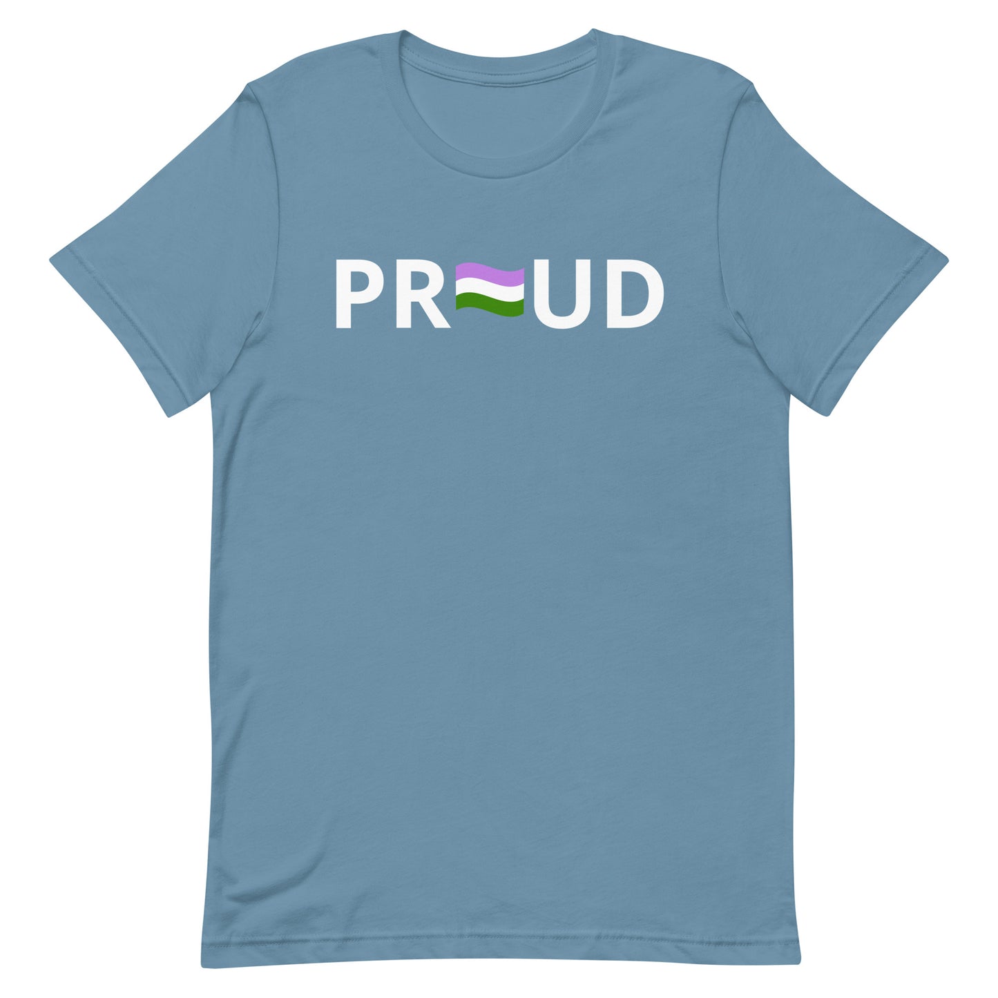 Genderqueer Pride Shirt - Proud Steel Blue Genderqueer unisex-staple-t-shirt-steel-blue-front-63b77f9f8c919