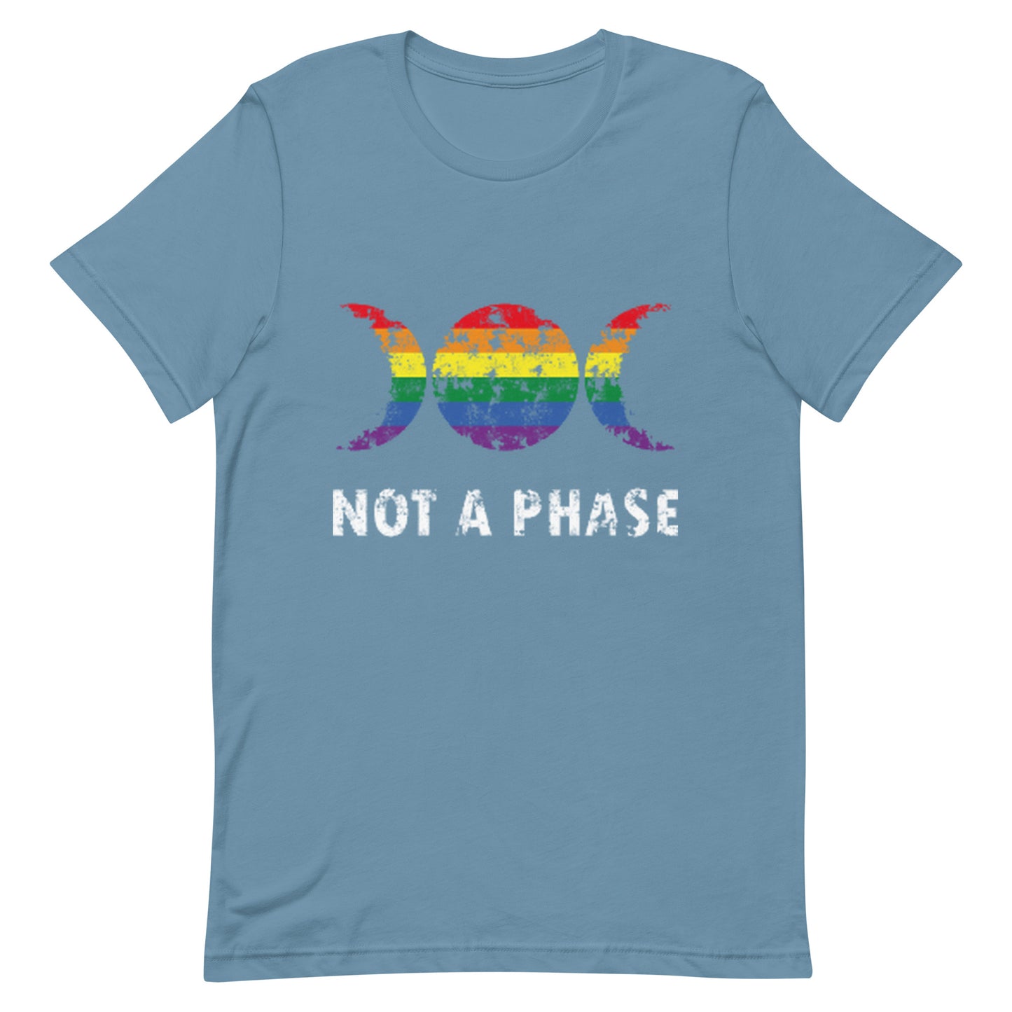 LGBTQ Pride T-Shirt - Not A Phase Steel Blue Pride unisex-staple-t-shirt-steel-blue-front-63fa7dee09b94