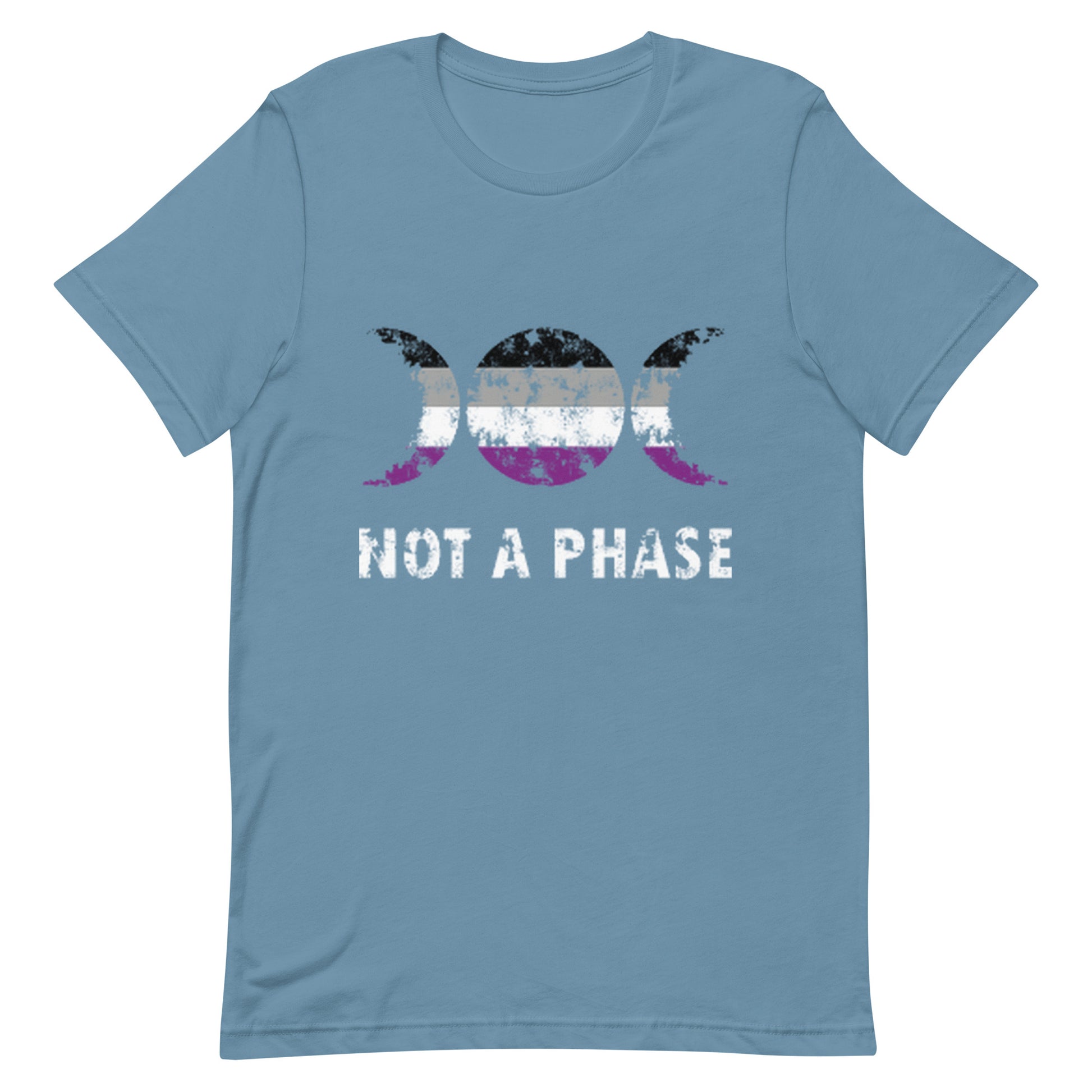 Asexual Ace Pride Shirt Not A Phase Steel Blue Asexual unisex-staple-t-shirt-steel-blue-front-63fa807edbed8