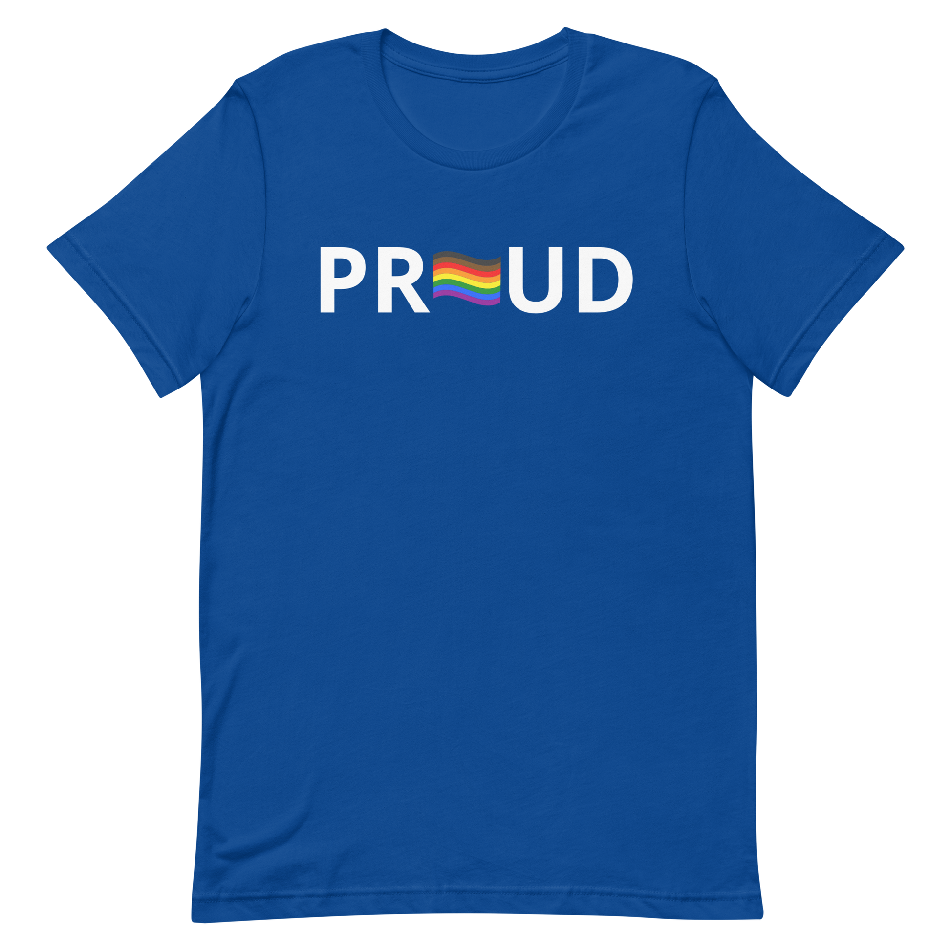 LGBTQ Pride T-Shirt - 8 Stripe "Proud" True Royal Pride unisex-staple-t-shirt-true-royal-front-6312c7710ad30