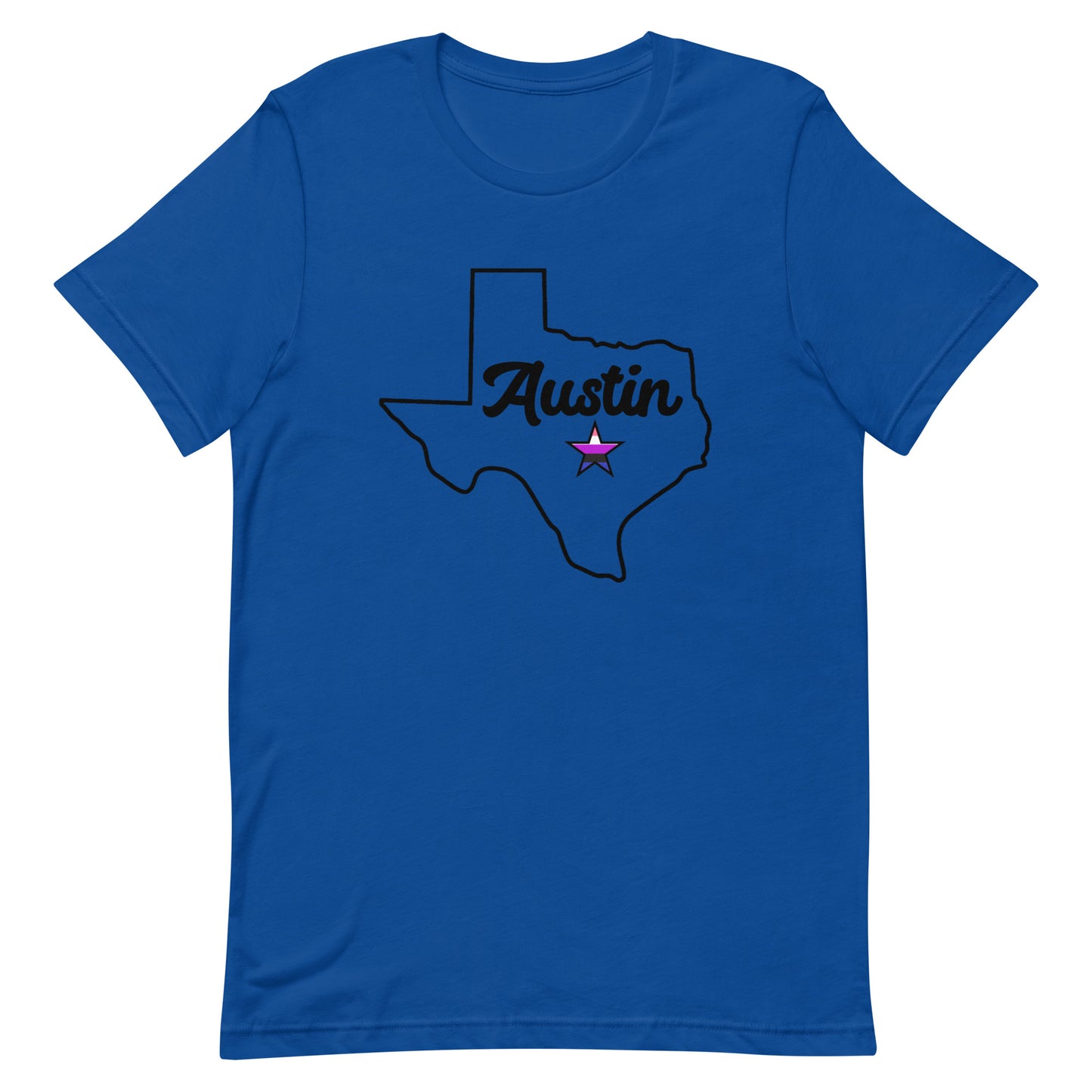 Austin Texas Genderfluid Star Tee True Royal Genderfluid unisex-staple-t-shirt-true-royal-front-63b38be0396cc_ebe2d437-498f-4b69-9b46-452d54a6d6ce