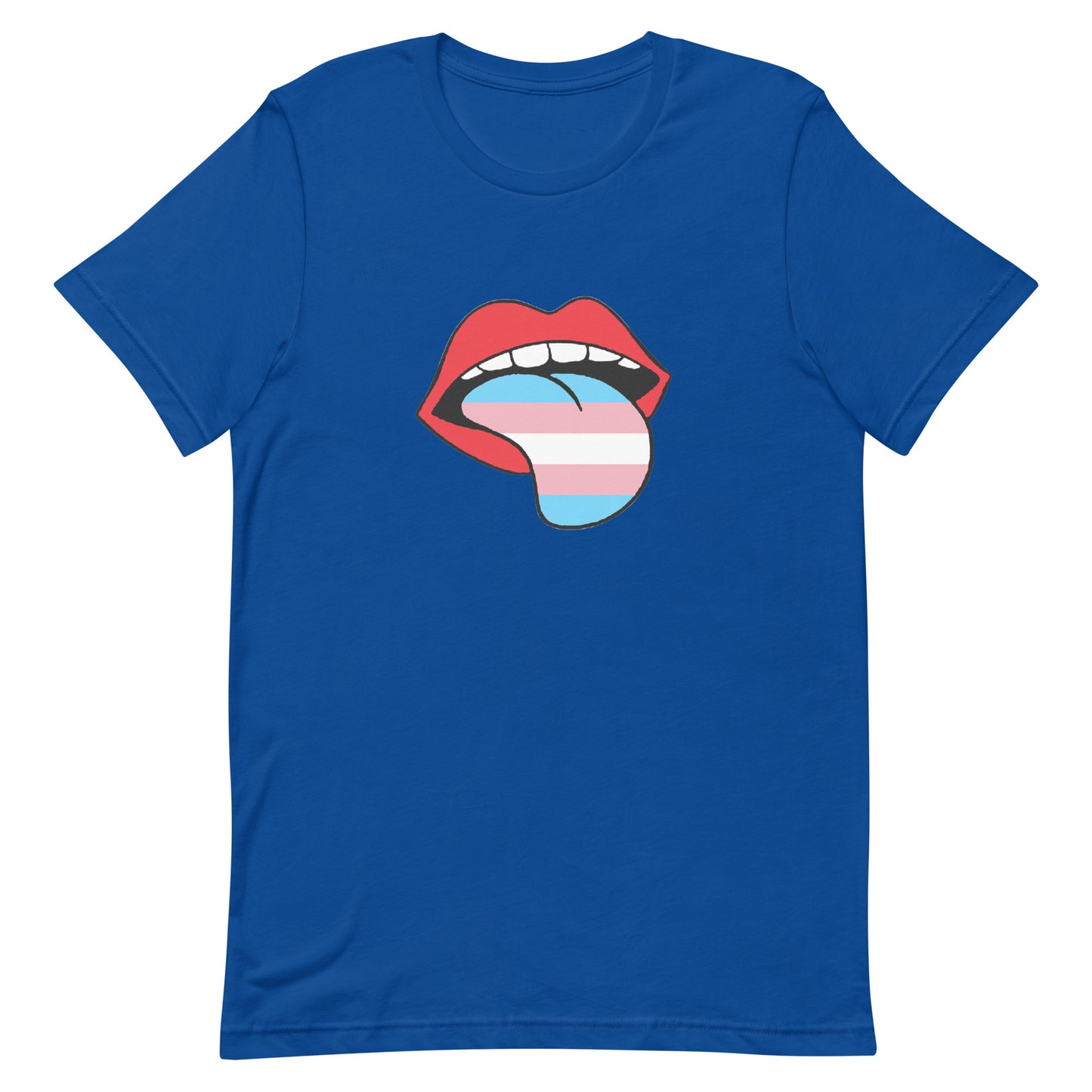 Transgender Trans Pride T-Shirt - Tongue True Royal Transgender unisex-staple-t-shirt-true-royal-front-63b4b9593455e