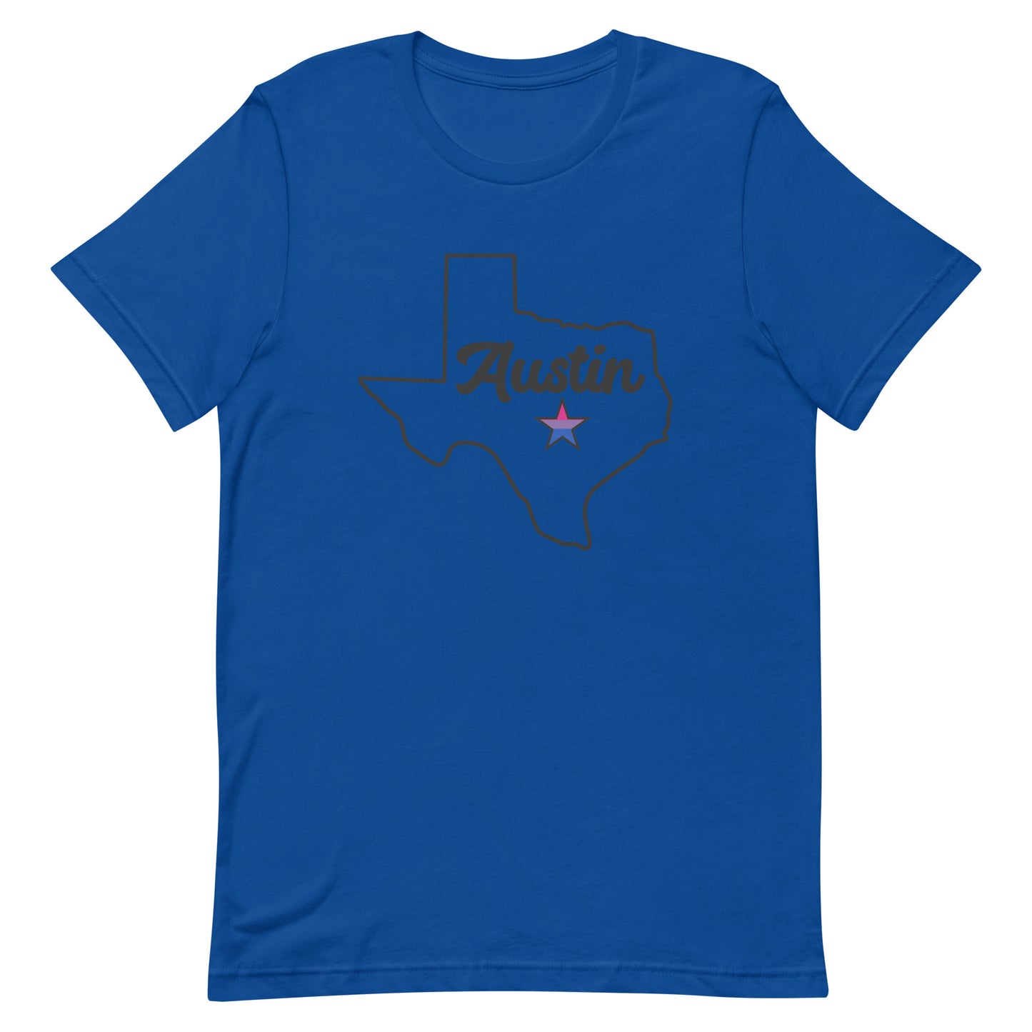 Austin Texas Bisexual Star Tee True Royal Bisexual unisex-staple-t-shirt-true-royal-front-63b4cc27cae7a