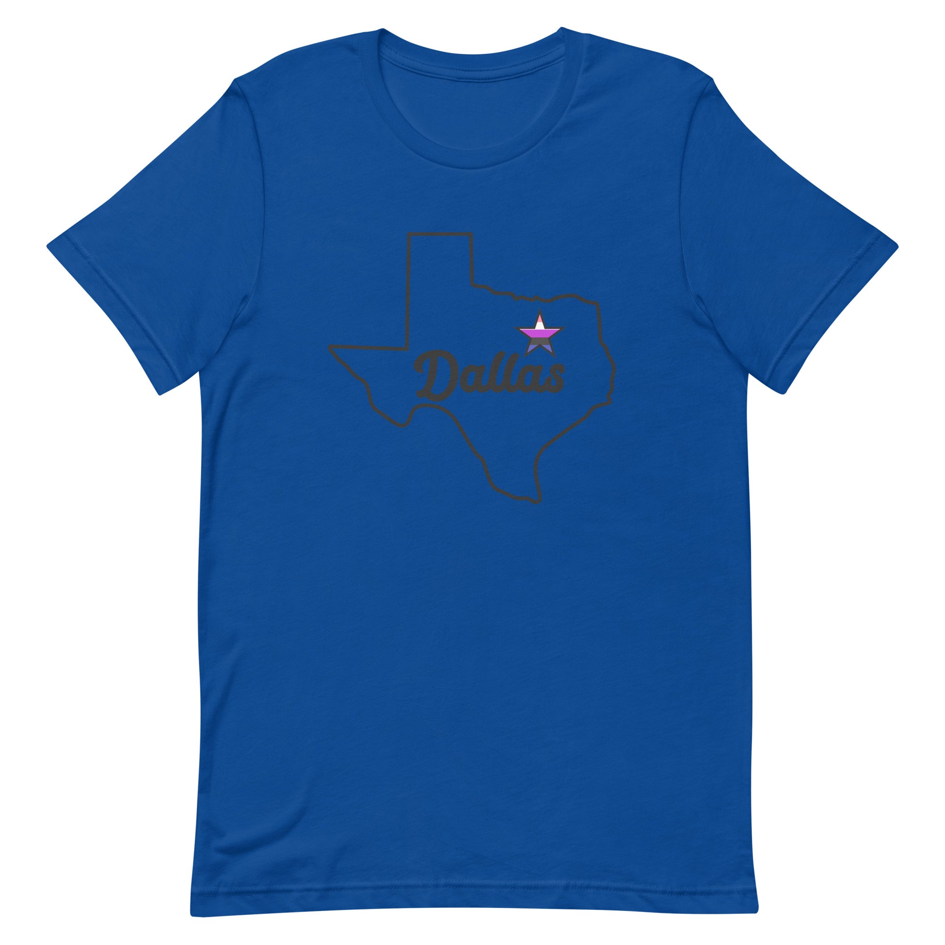 Dallas Texas Genderfluid Star Tee True Royal Genderfluid unisex-staple-t-shirt-true-royal-front-63b629001854c