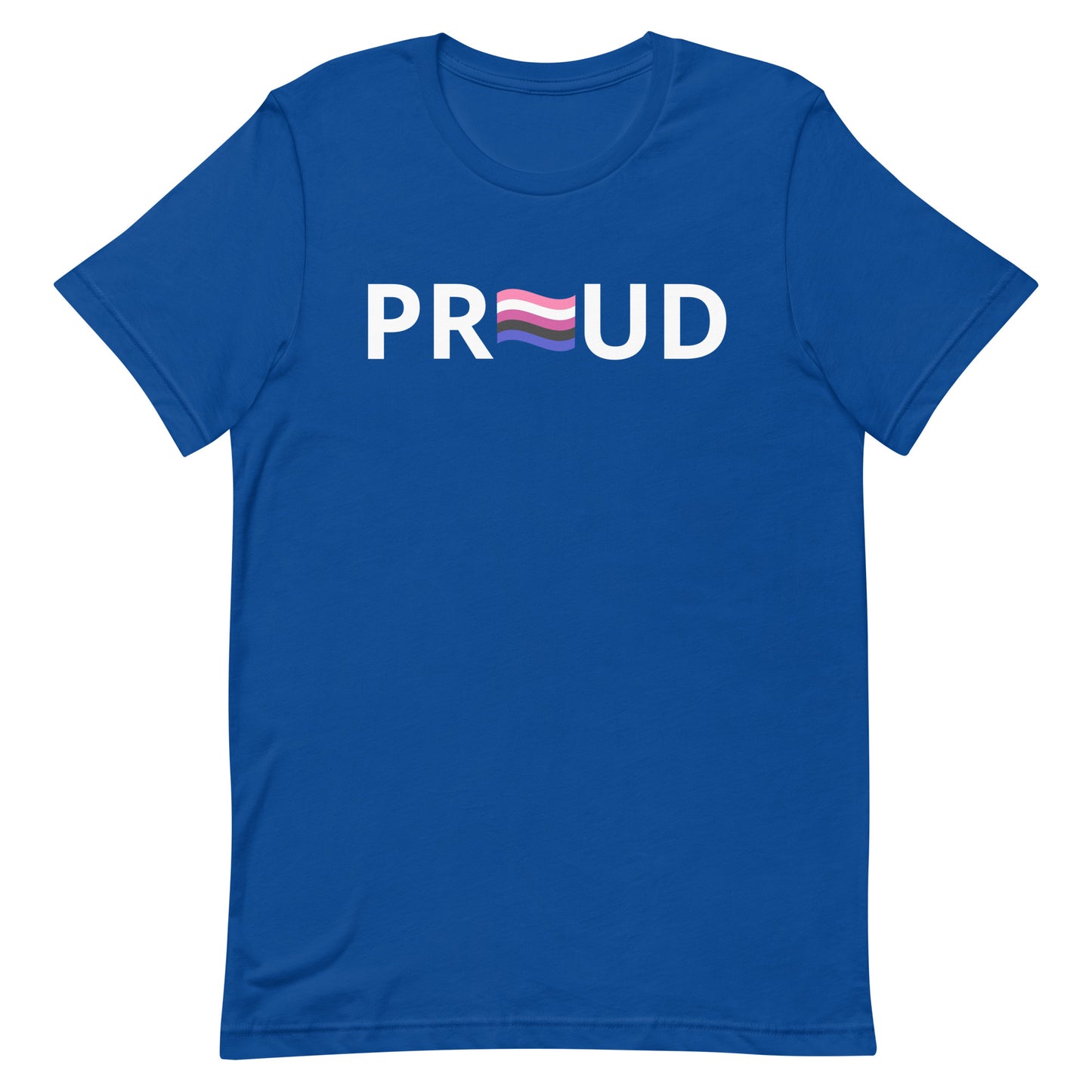 Genderfluid Pride T-Shirt - Proud True Royal Genderfluid unisex-staple-t-shirt-true-royal-front-63b76ff79506e