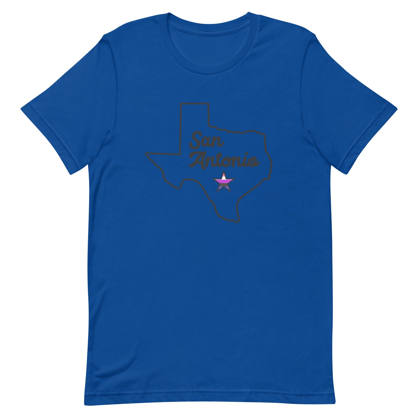 San Antonio Texas Genderfluid Star T-shirt True Royal Genderfluid unisex-staple-t-shirt-true-royal-front-63b776e5cbe4b