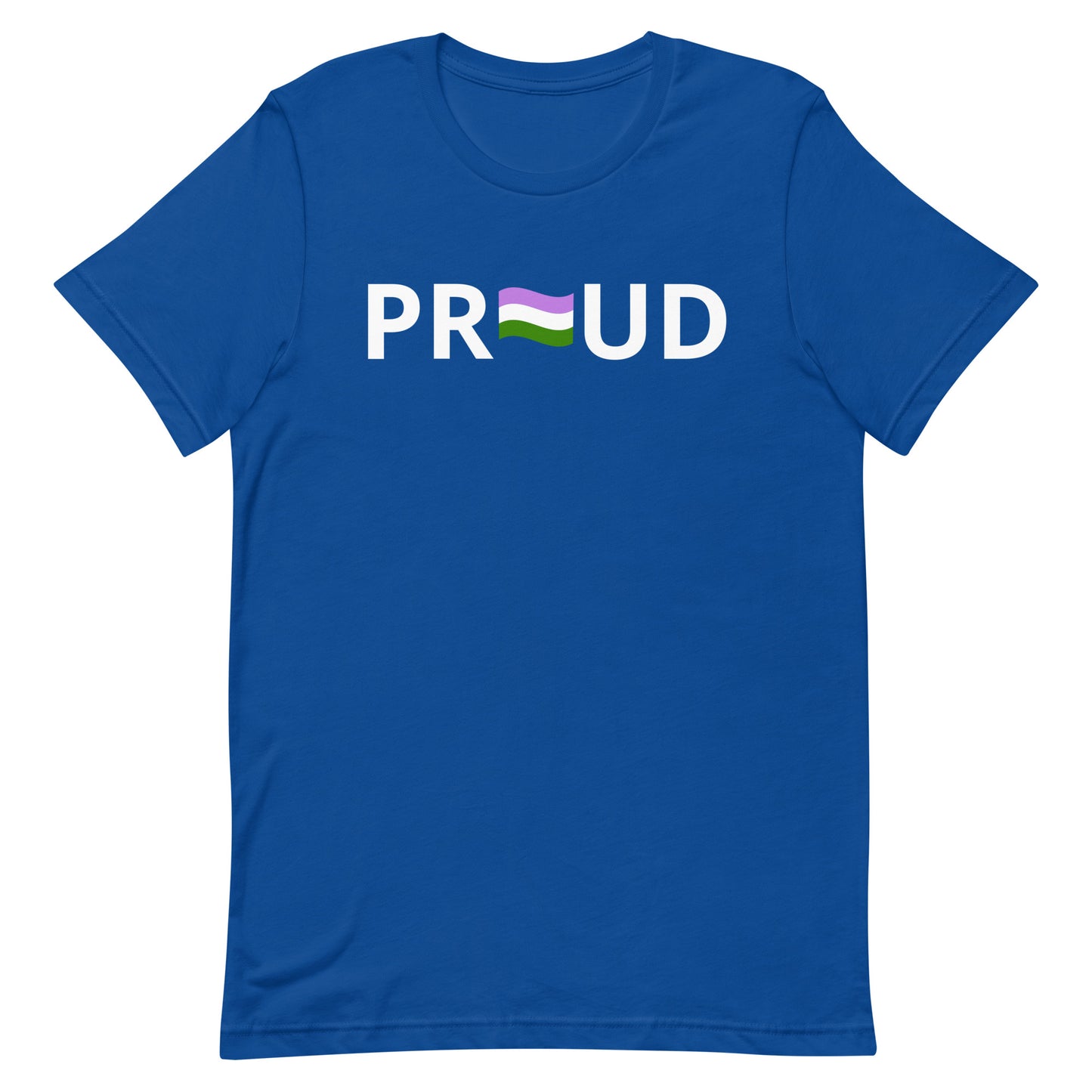 Genderqueer Pride Shirt - Proud True Royal Genderqueer unisex-staple-t-shirt-true-royal-front-63b77f9f81c81