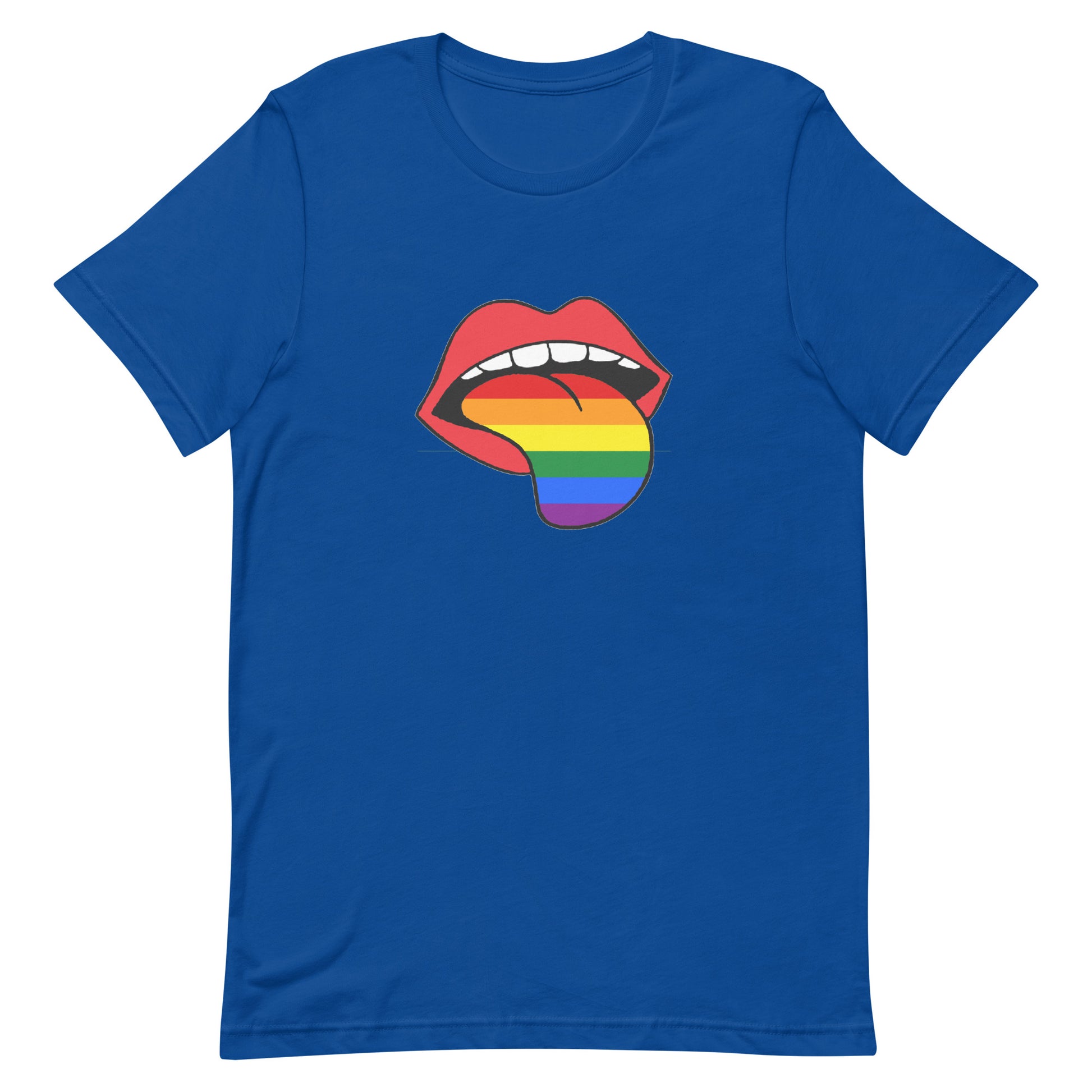 LGBTQ Pride T-Shirt - Rainbow Tongue True Royal Pride unisex-staple-t-shirt-true-royal-front-63b899c72808e