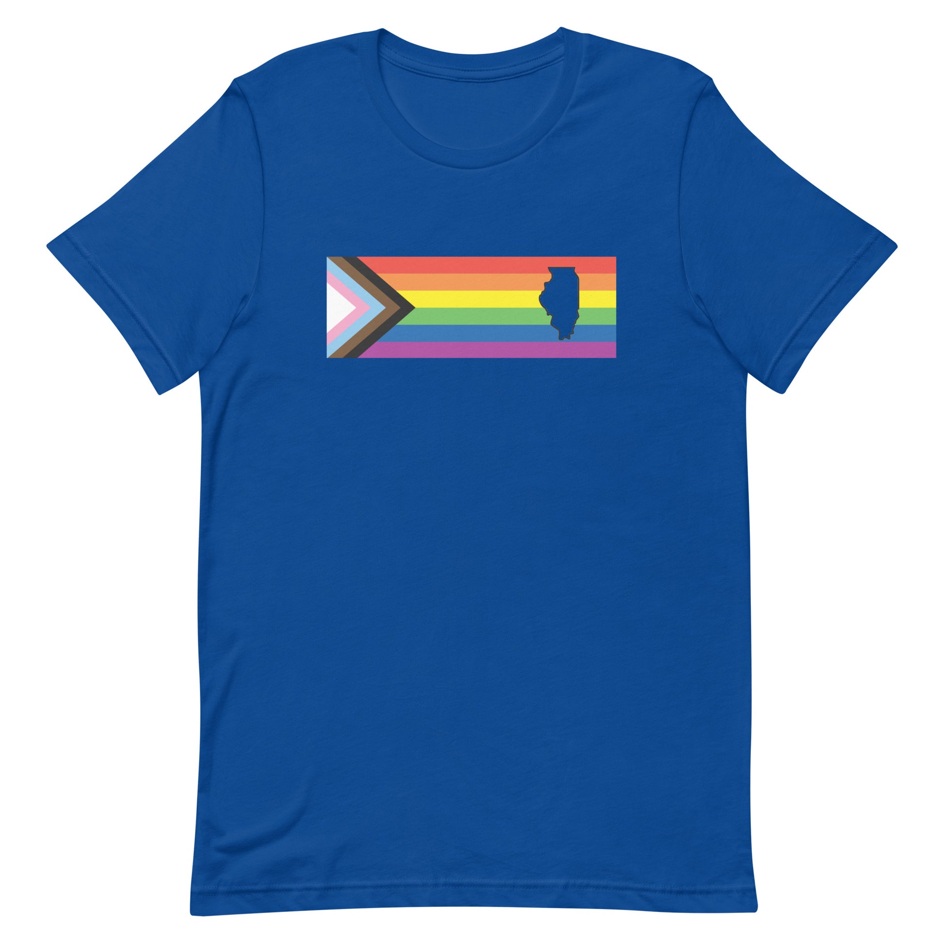 LGBTQ Progress Illinois T-shirt - Daniel Quasar True Royal Pride unisex-staple-t-shirt-true-royal-front-63b9da05c8f0e