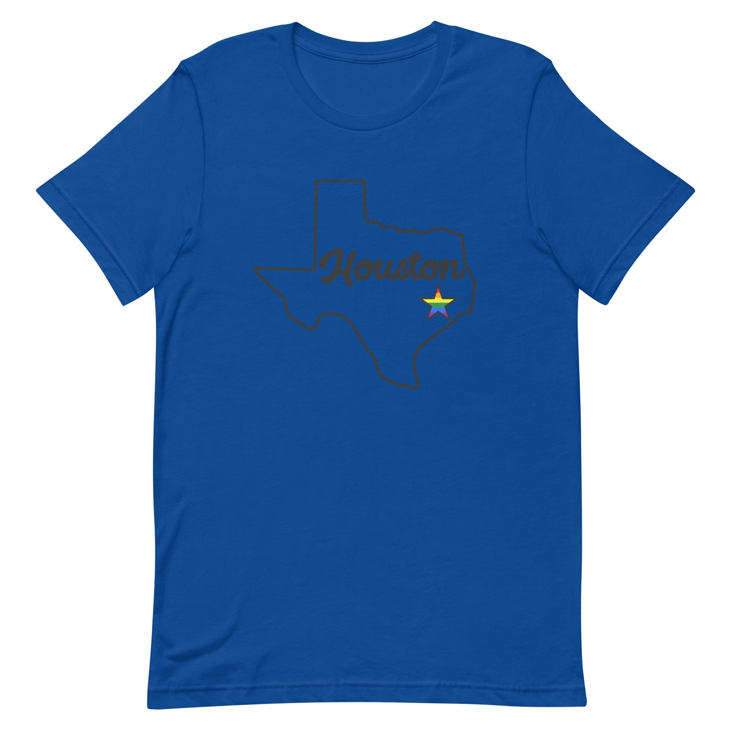 Houston Texas Pride Star Tee True Royal Pride unisex-staple-t-shirt-true-royal-front-63ba108180223