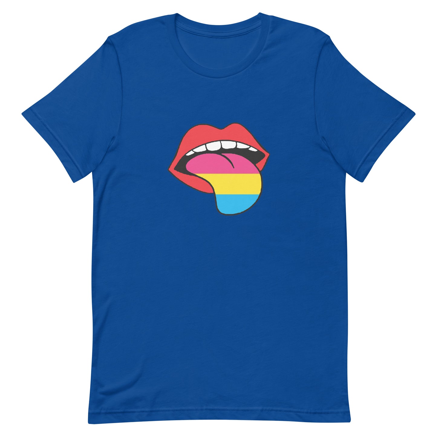 Pansexual Pan Pride T-Shirt - Tongue True Royal Pansexual unisex-staple-t-shirt-true-royal-front-63ba1b65b7491