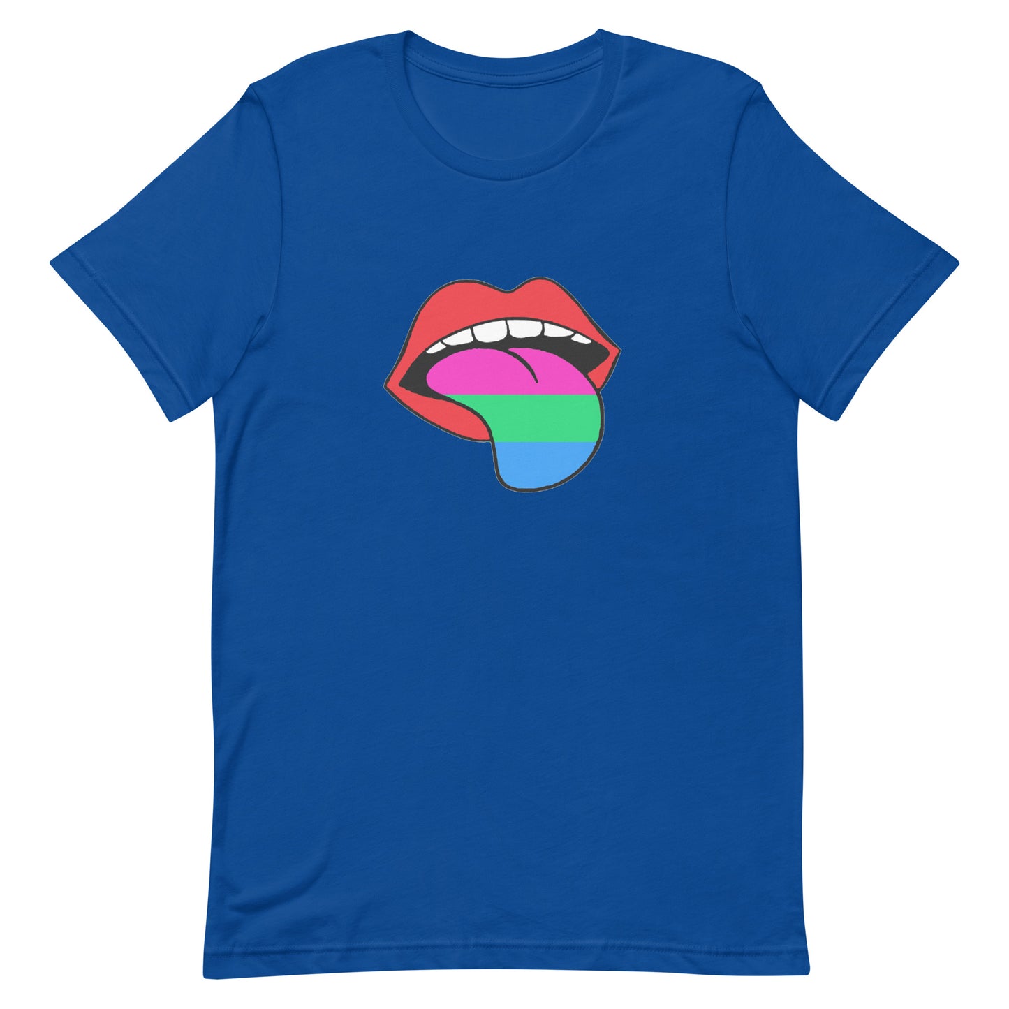 Polysexual Poly Pride T-Shirt - Tongue True Royal Polysexual unisex-staple-t-shirt-true-royal-front-63ba1cf4a5b8c