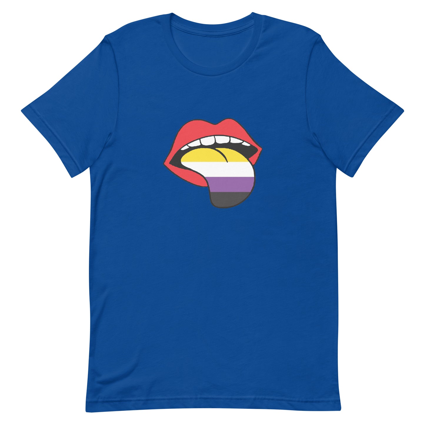 Nonbinary Enby Pride T-Shirt - Tongue True Royal Nonbinary unisex-staple-t-shirt-true-royal-front-63ba22766ccab