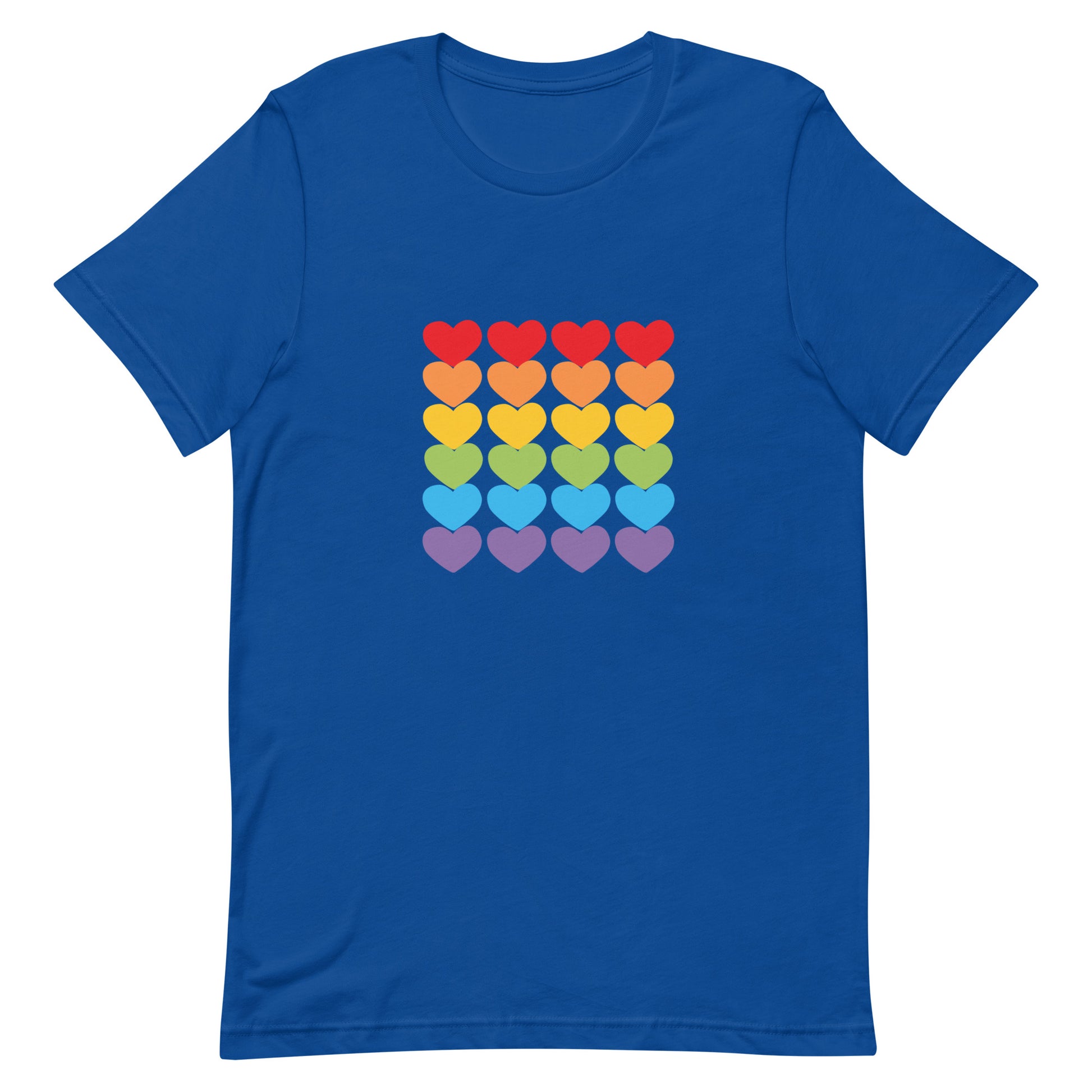 LGBTQ Pride T-Shirt - Pride Hearts True Royal Pride unisex-staple-t-shirt-true-royal-front-63bcc49a66bf3