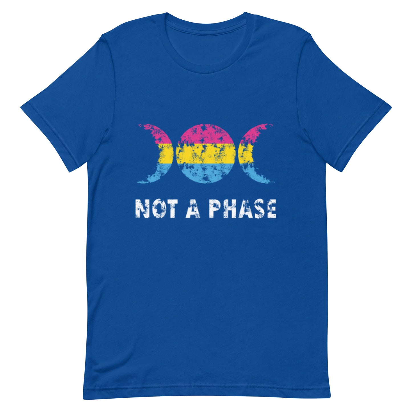 Pansexual Pan Pride T-Shirt - Not A Phase True Royal Pansexual unisex-staple-t-shirt-true-royal-front-63fa81e63a41f