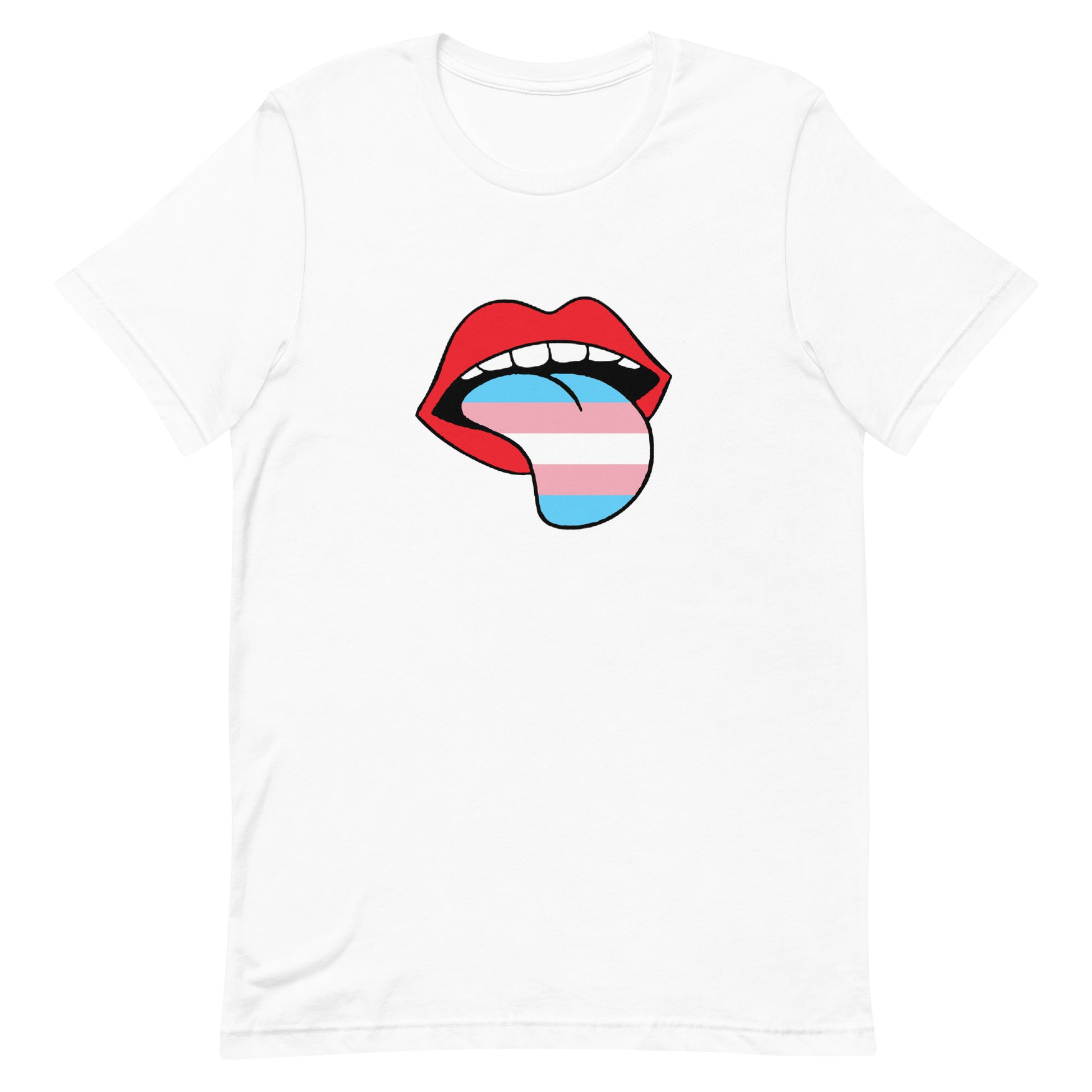 Transgender Trans Pride T-Shirt - Tongue White Transgender unisex-staple-t-shirt-white-front-63b4b9596d24d