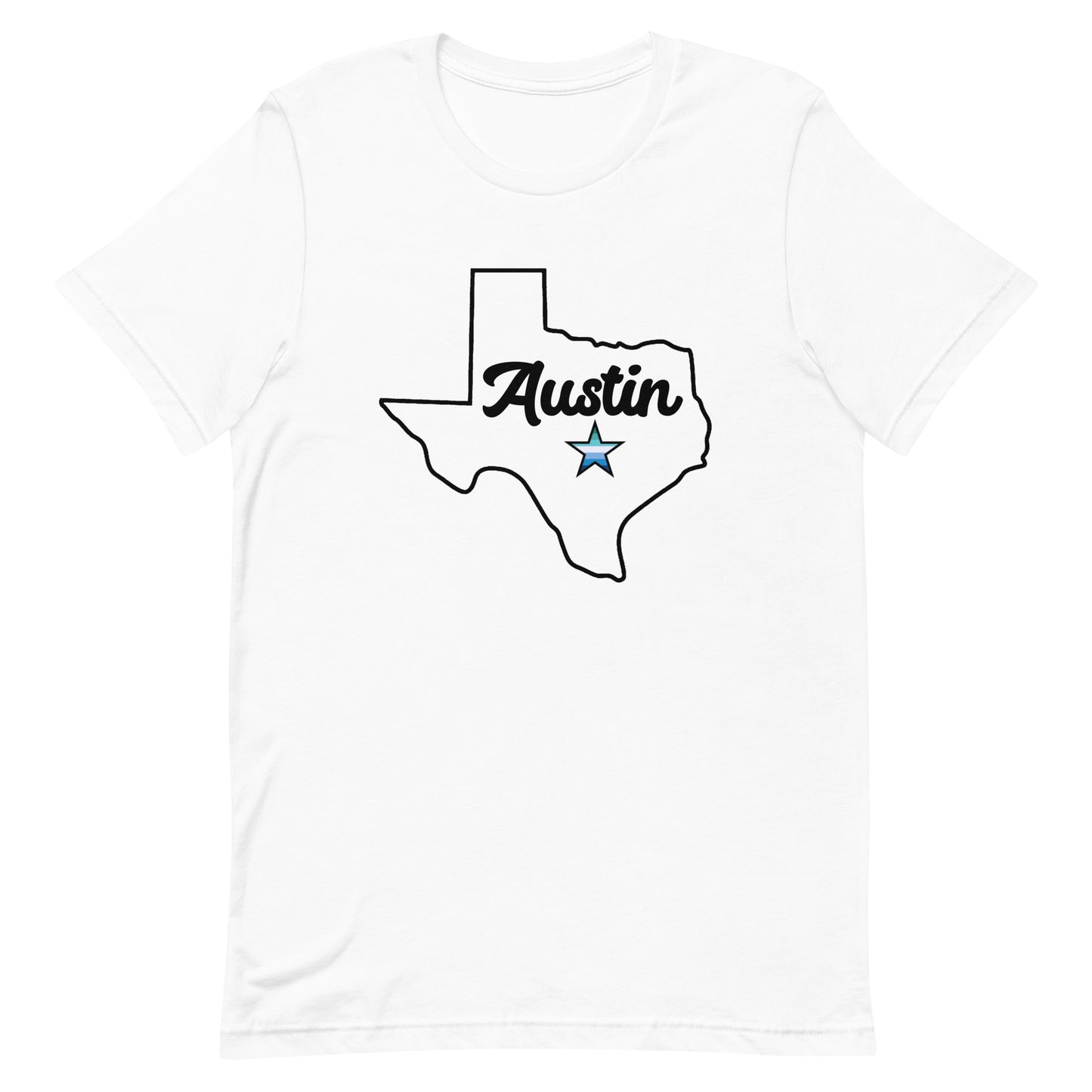 Austin Texas Gay Star Tee White Gay unisex-staple-t-shirt-white-front-63b4cc544cb7b