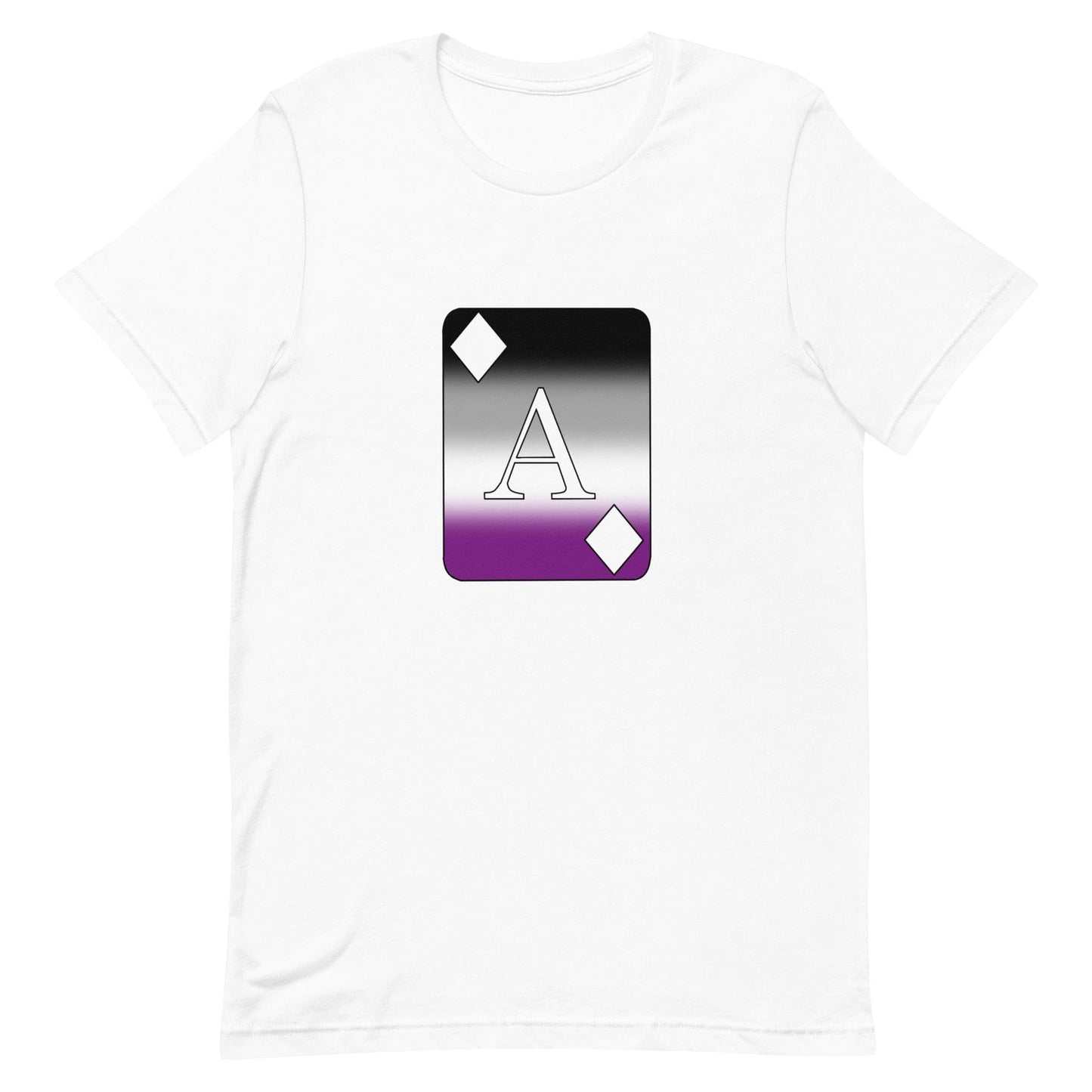 Asexual Ace Pride Shirt Ace Card White Asexual unisex-staple-t-shirt-white-front-63b4d229b3ac2