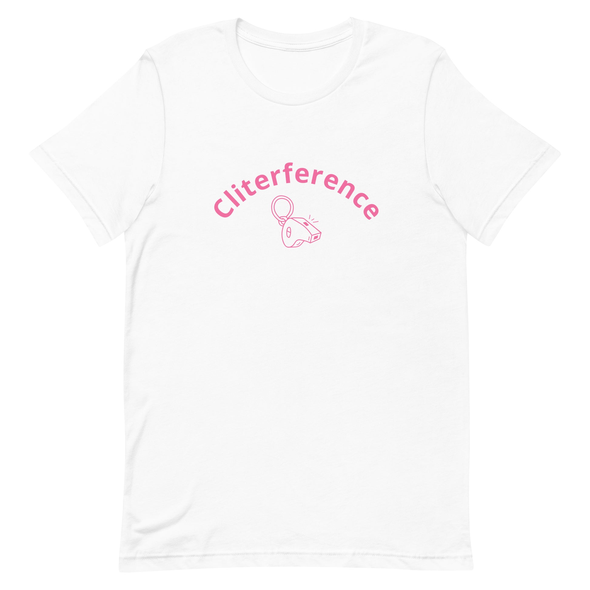 Lesbian Pride T-Shirt - Cliterference White Lesbian unisex-staple-t-shirt-white-front-63b61b0f84a7f