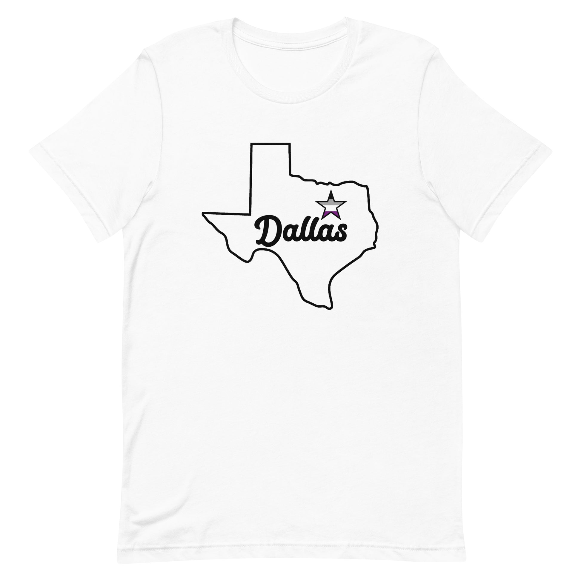 Dallas Texas Asexual Star Tee White Asexual unisex-staple-t-shirt-white-front-63b6283672cb2