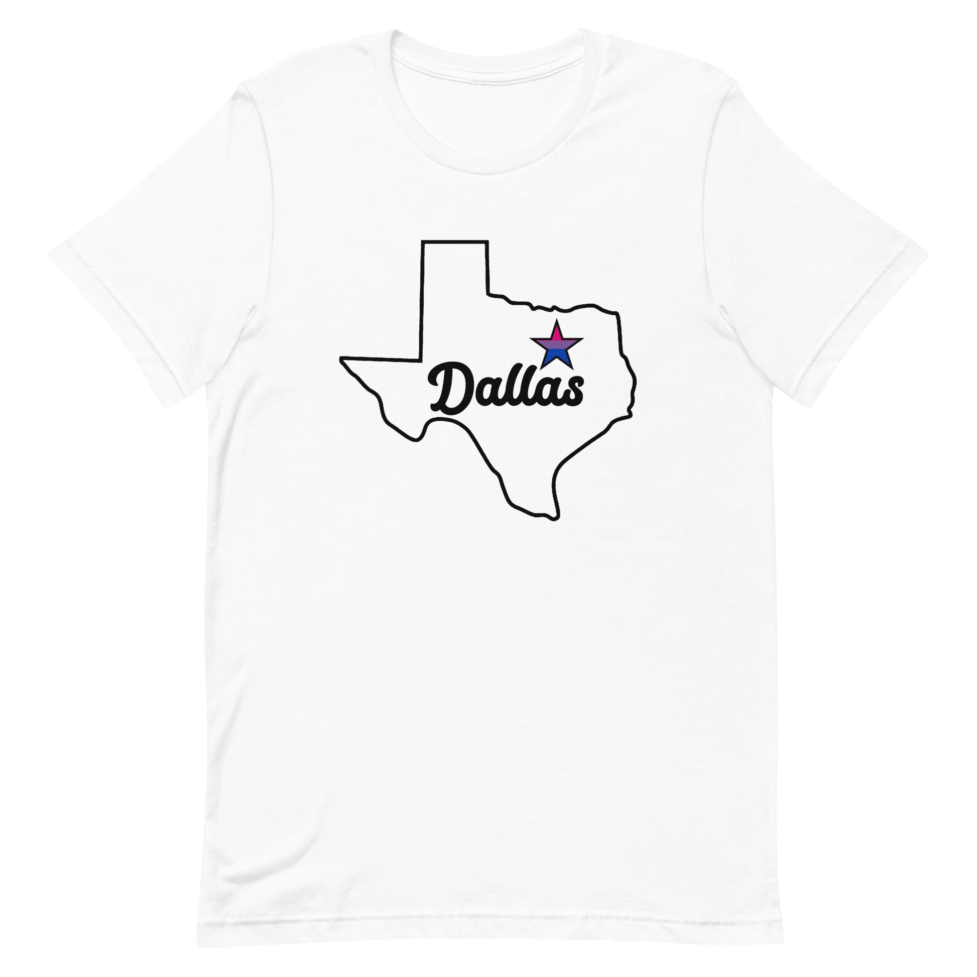 Dallas Texas Bisexual Star Tee White Bisexual unisex-staple-t-shirt-white-front-63b6289124224