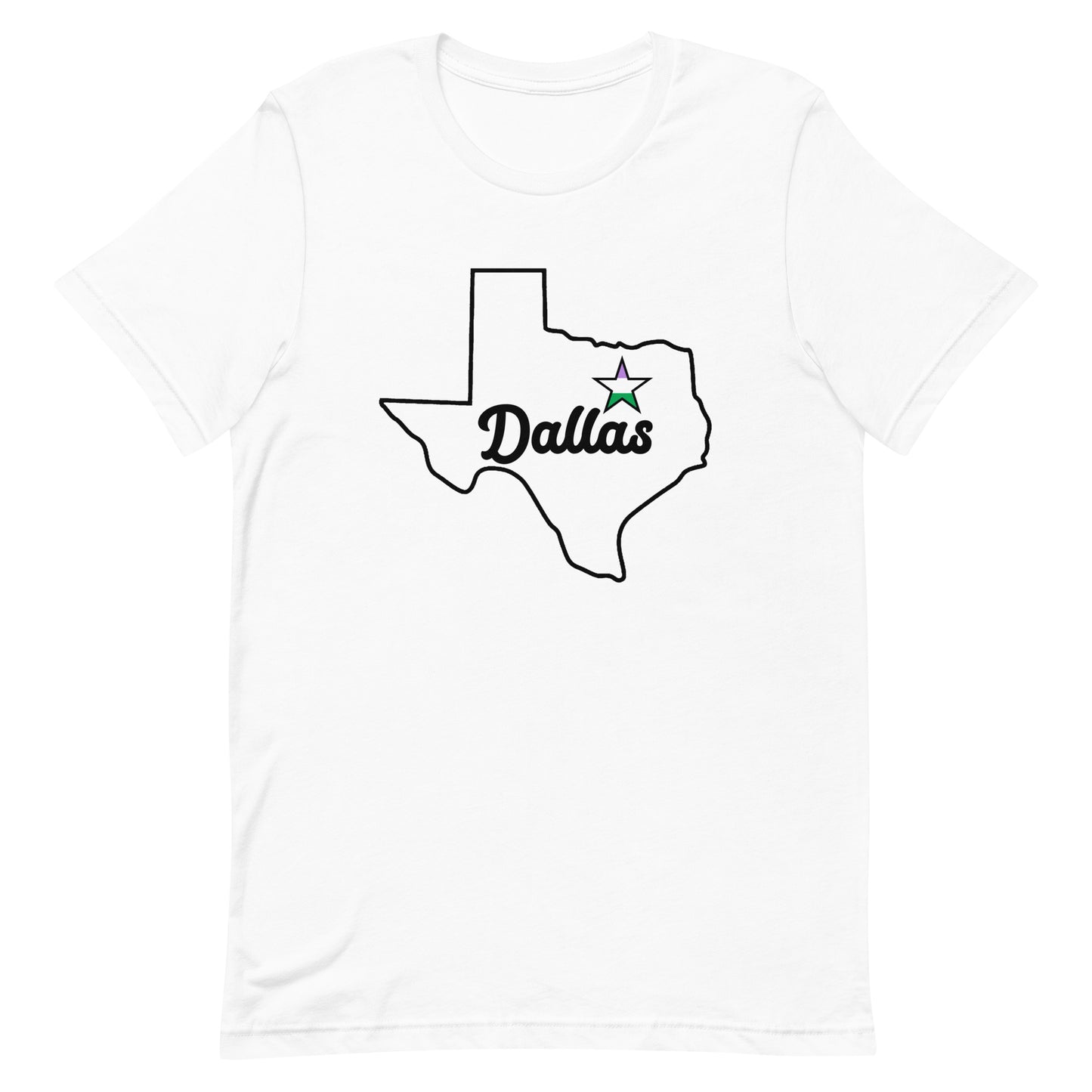 Dallas Texas Genderqueer Star Tee White Genderqueer unisex-staple-t-shirt-white-front-63b62933ed084