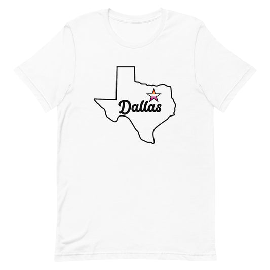 Dallas Texas Lesbian Star Tee White Lesbian unisex-staple-t-shirt-white-front-63b6296da2dd3