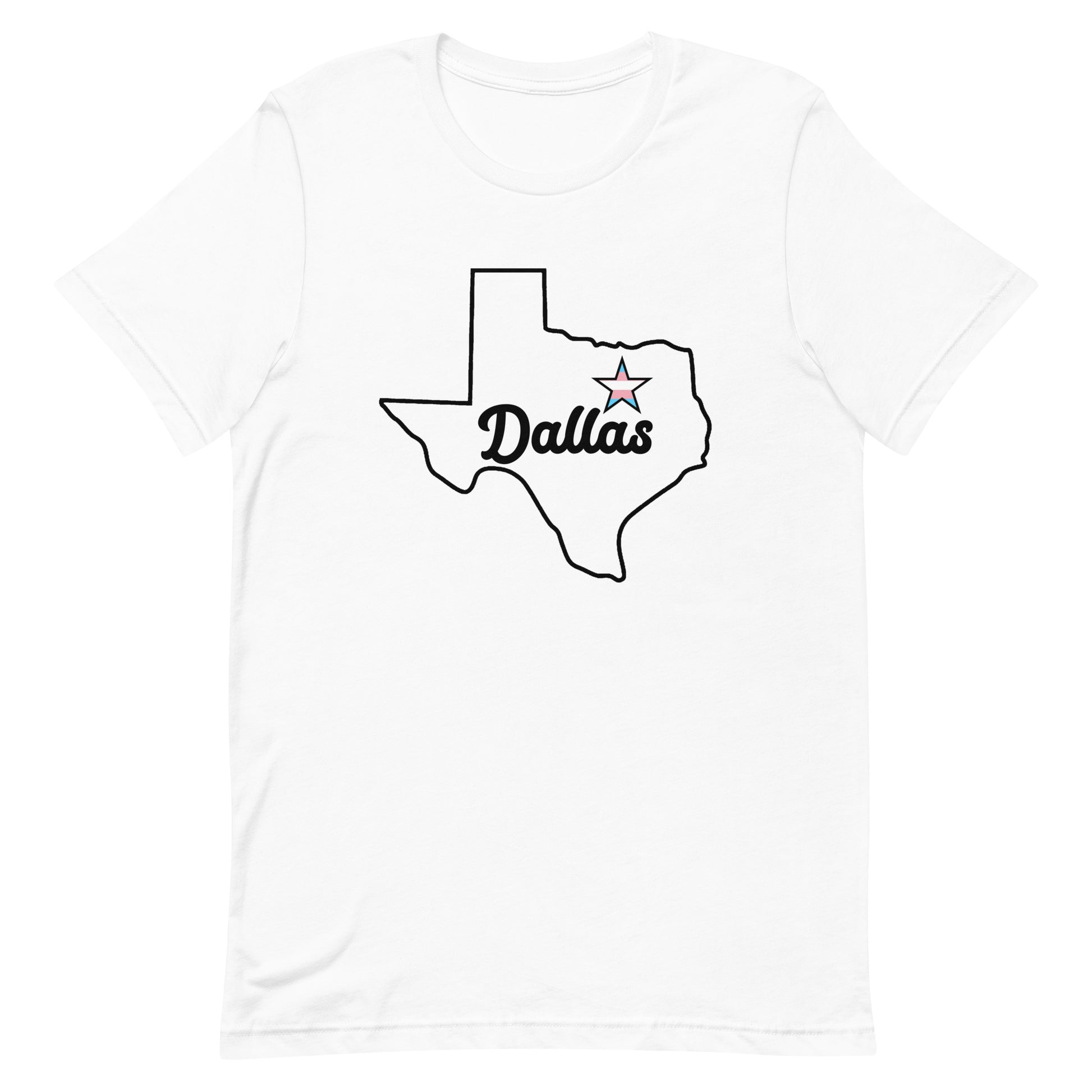 Dallas Texas Transgender Star Tee White Transgender unisex-staple-t-shirt-white-front-63b635c9e9846