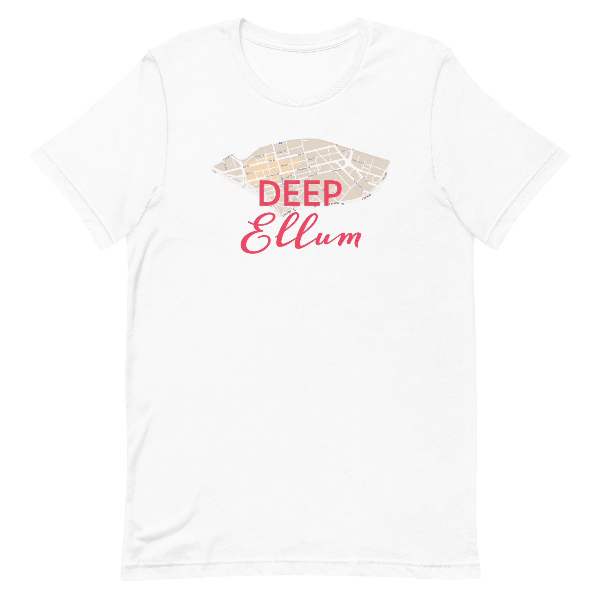 Deep Ellum Street Map Tee White Texas unisex-staple-t-shirt-white-front-63b635f676dd3