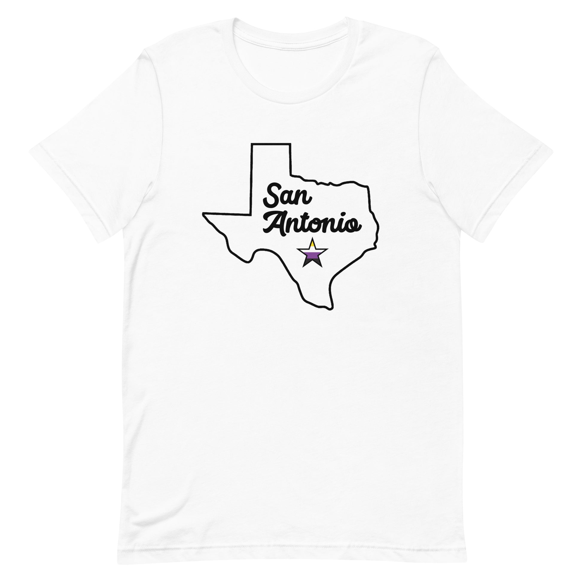 San Antonio Texas Nonbinary Star T-shirt White Nonbinary unisex-staple-t-shirt-white-front-63b76e1f07e9e