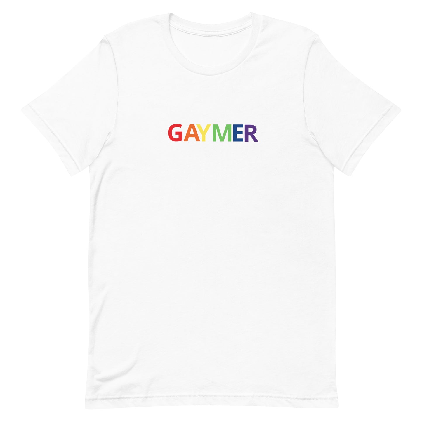 Gaymer Tee White Gay unisex-staple-t-shirt-white-front-63b76fd2bd374