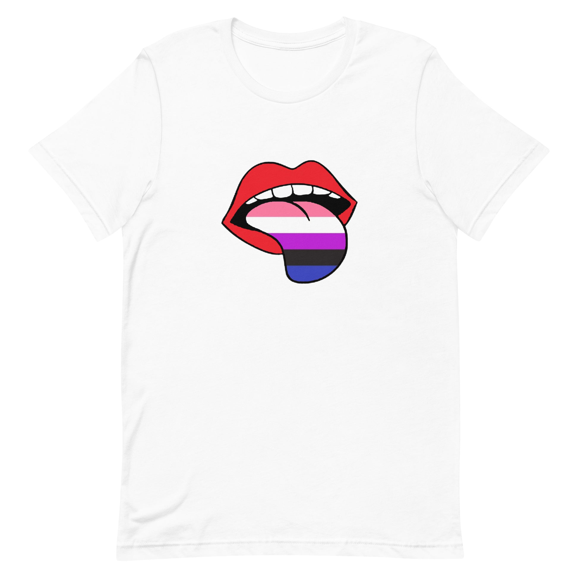 Genderfluid Pride Shirt - Tongue White Genderfluid unisex-staple-t-shirt-white-front-63b77f7fdb12d