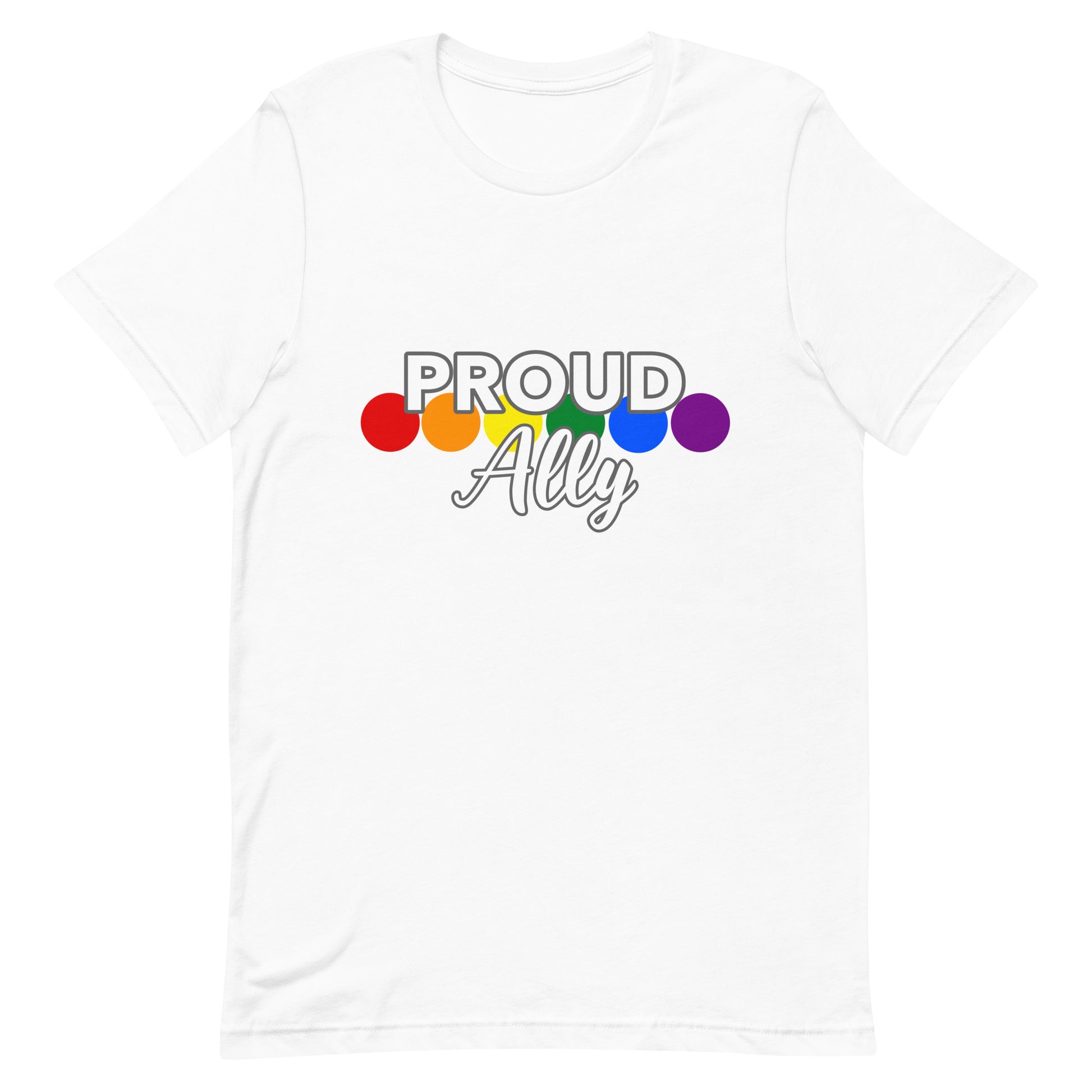 Straight Ally Pride T-Shirt - Proud Ally White Straight Ally unisex-staple-t-shirt-white-front-63b89c4abe7ab