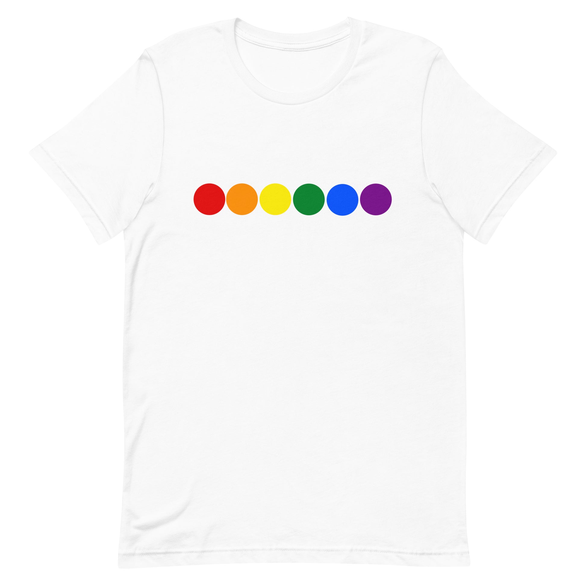 LGBTQ Pride T-Shirt - Rainbow Circles White Pride unisex-staple-t-shirt-white-front-63b9fb0d40bc9