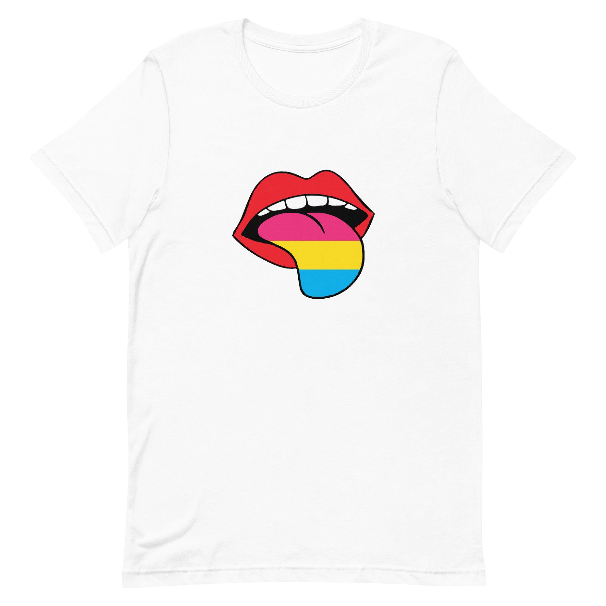 Pansexual Pan Pride T-Shirt - Tongue White Pansexual unisex-staple-t-shirt-white-front-63ba1b65df55d