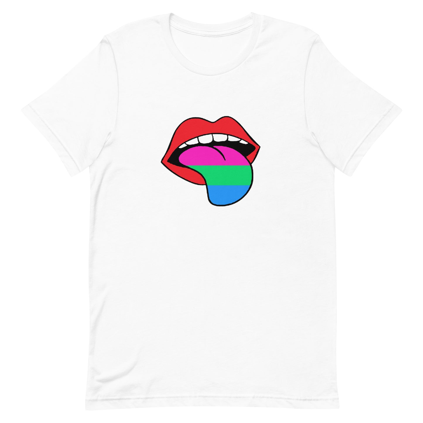 Polysexual Poly Pride T-Shirt - Tongue White Polysexual unisex-staple-t-shirt-white-front-63ba1cf4de084